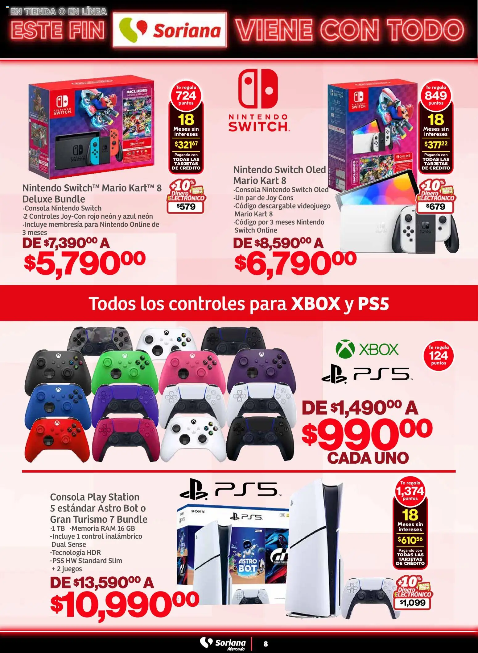 Nuevas ofertas de Soriana válidas en toda la República Mexicana desde el 05.11.2025. ¡Encuentra las mejores ofertas en Soriana - Este fin Soriana viene con todo Mercado Nacional! | Página: 8 | Productos: Té, Xbox