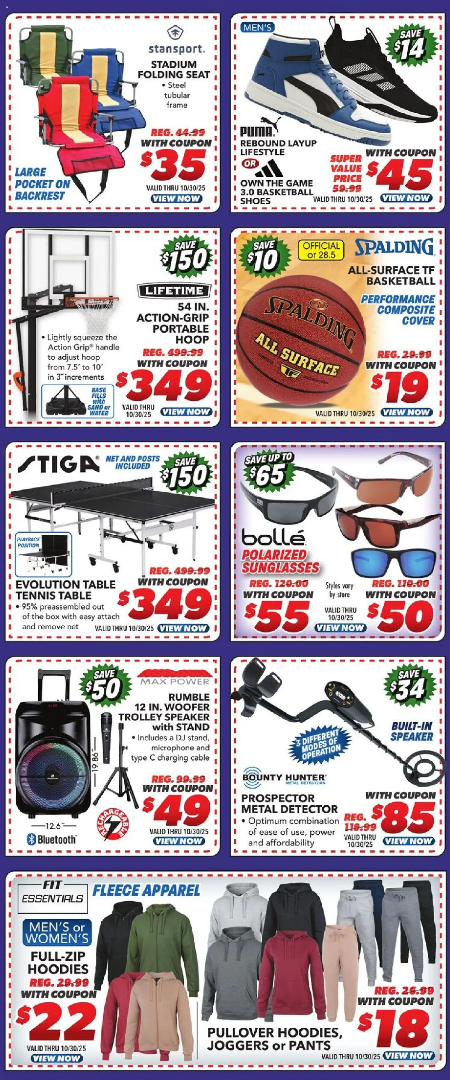 Big 5 Sporting Goods Weekly Ad - valid from 24.10.2025 | Page: 4 | Products: Table, Pants, Water, Cable