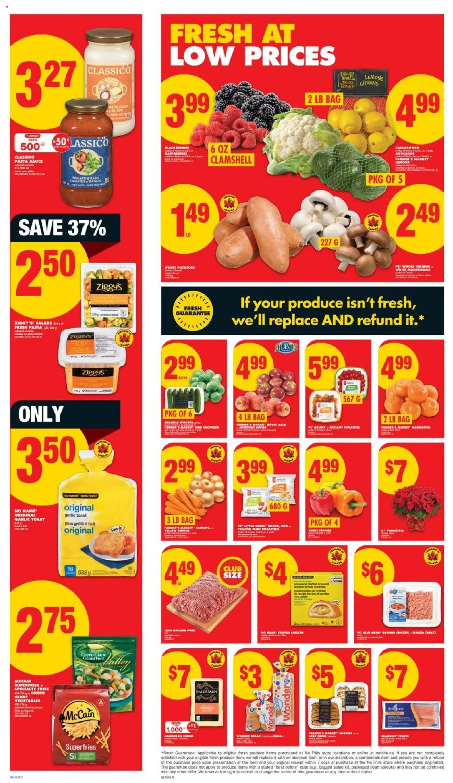 No Frills flyer valid from 11.12.2025 | Page: 2 | Products: Pasta, Cookies, PC, Tomatoes
