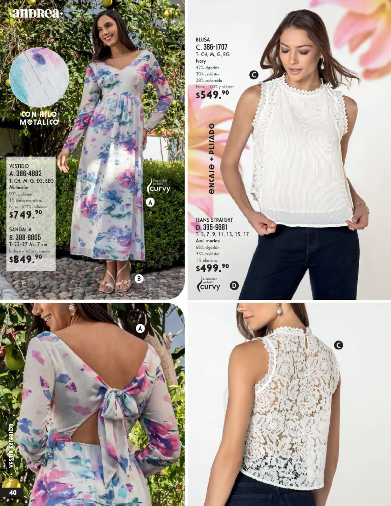 Nuevas ofertas de Andrea válidas en toda la República Mexicana desde el 25.01.2026. ¡Encuentra las mejores ofertas en Andrea catálogo Vestir! | Página: 40 | Productos: Blusa, Algodón, Vestido