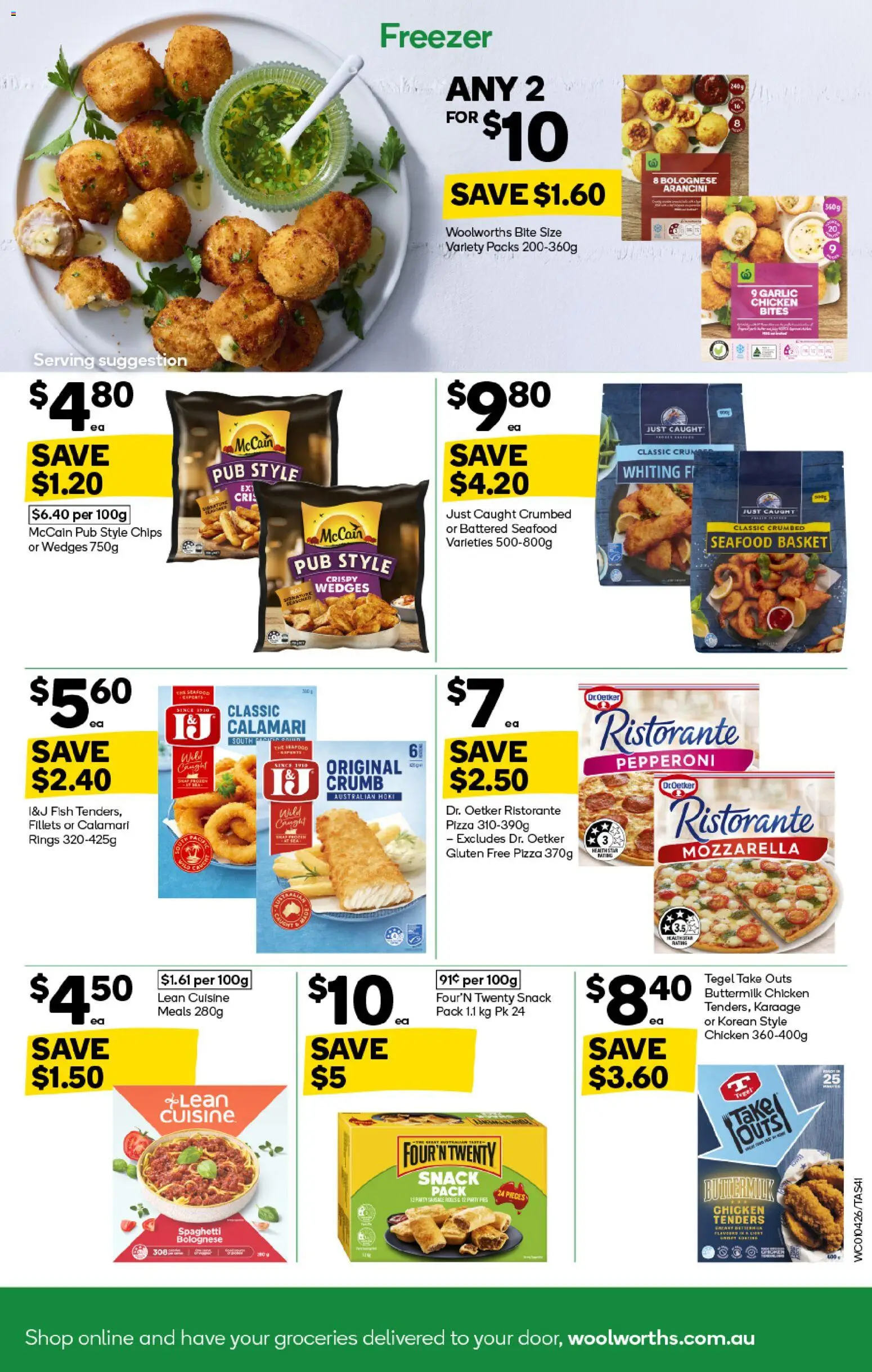 Woolworths catalogue - valid from 01.04.2026 | Page: 41 | Products: Pizza, Fish, Chips, Sausage