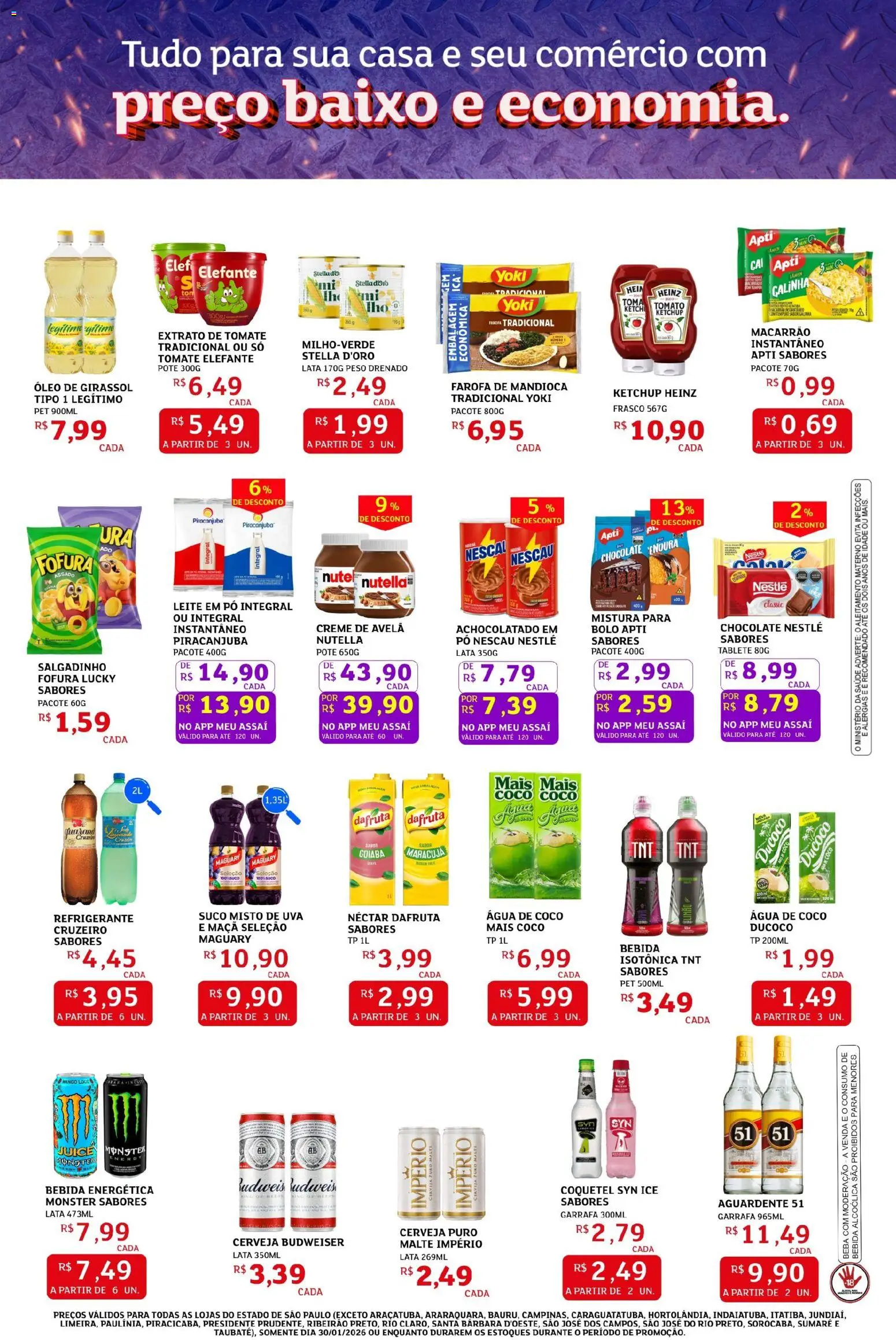 Assaí Atacadista Folheto - válido de 30.01.2026 | Página: 2 | Produtos: Suco, Ketchup, Monster, Leite em pó