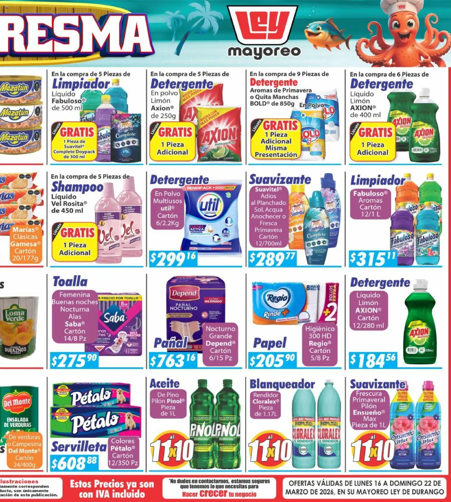 Nuevas ofertas de Casa Ley válidas en toda la República Mexicana desde el 16.03.2026. ¡Encuentra las mejores ofertas en Casa Ley folleto! | Página: 6 | Productos: Vinagre, Aceite, Suavizante, Limpiador
