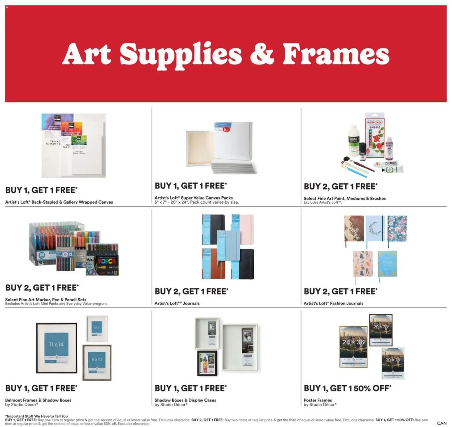 Michaels Ad - valid from 16.01.2026 | Page: 4 | Products: Brushes, Canvas, Pencil, Pen