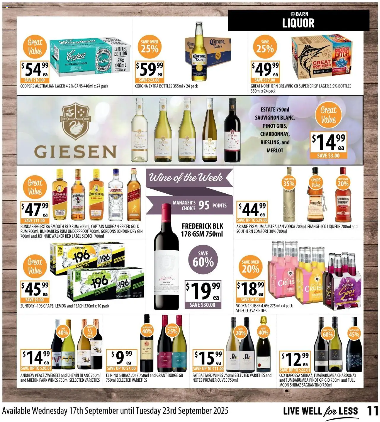Supabarn catalogue - valid from 17.09.2025 | Page: 11 | Products: Vodka, Rum, Scotch, Peach