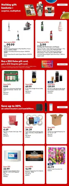 Preview of Staples weekly flyer / circulaire from shop Staples valid from 05.12.2025 | Page: 4 | Products: Coffee maker, Soap, Box, Chocolate