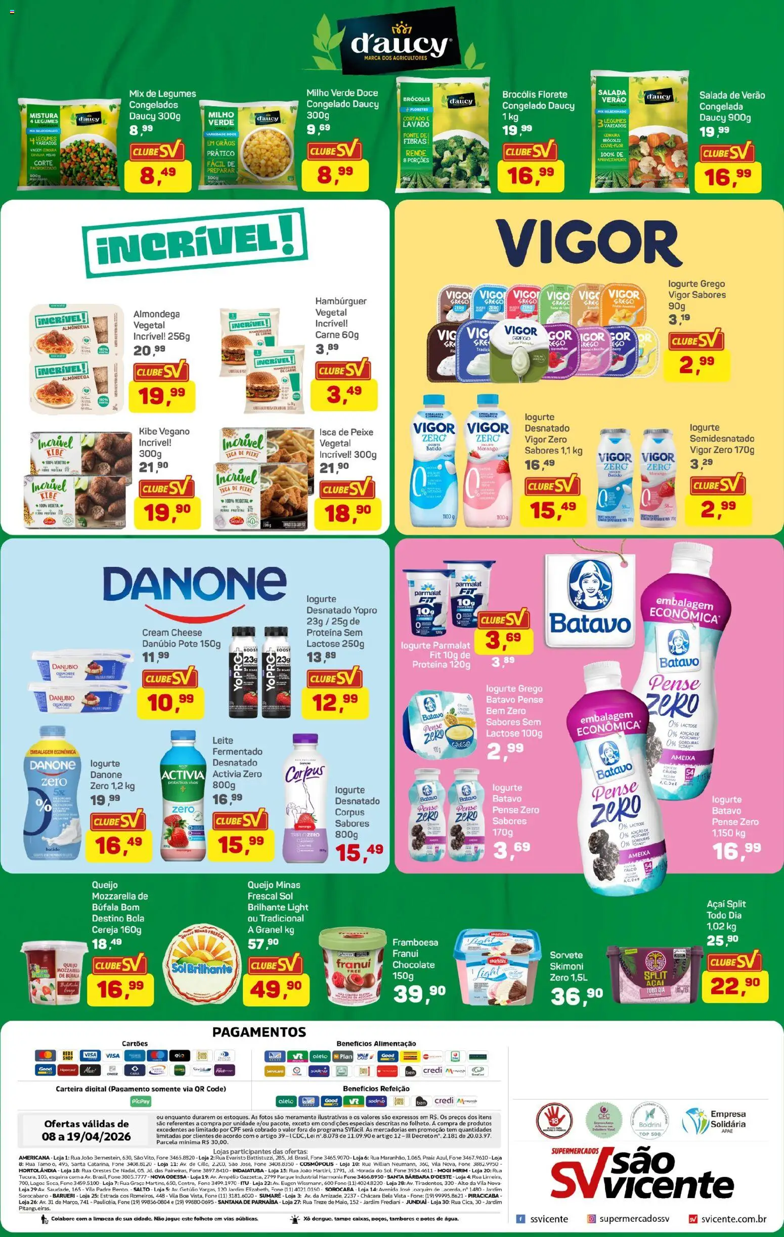 Supermercados São Vicente Folheto - válido de 08.04.2026 | Página: 4 | Produtos: Ervilha, Carne, Cenoura, Potes