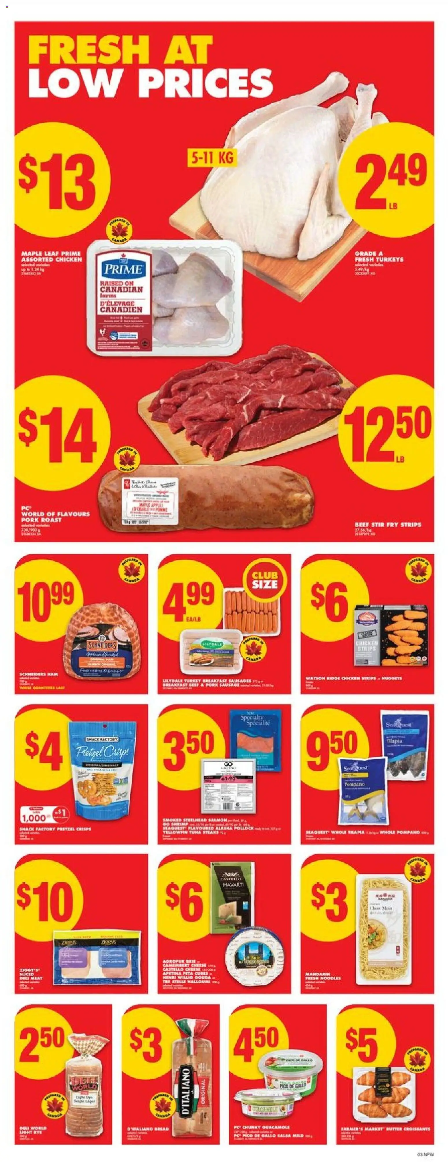 No Frills flyer valid from 18.12.2025 | Page: 3 | Products: Fish, Beef, Salad, Chicken
