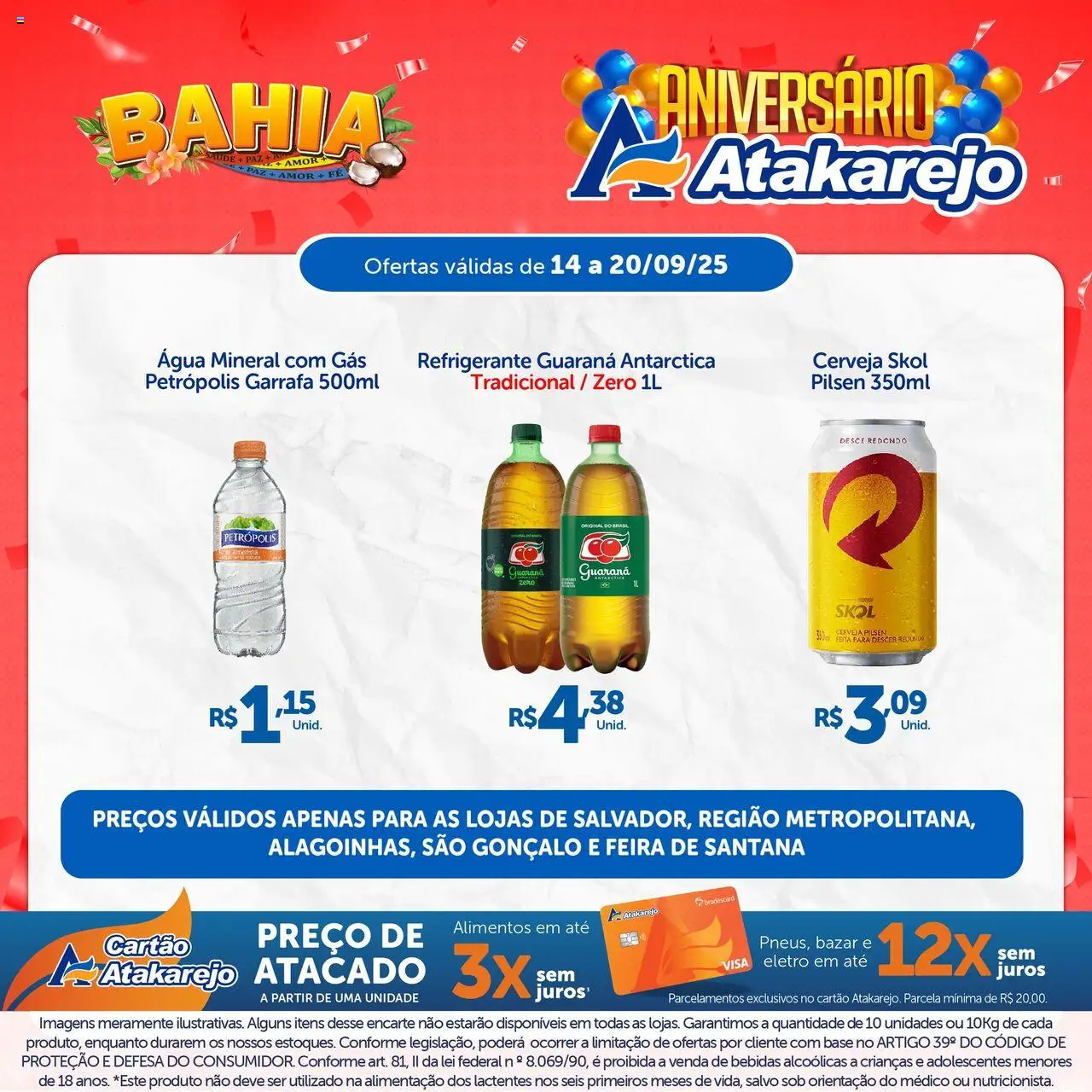 Atakarejo Folheto - válido de 14.09.2025 | Página: 6 | Produtos: Guaraná, Cerveja, Água mineral, Refrigerante
