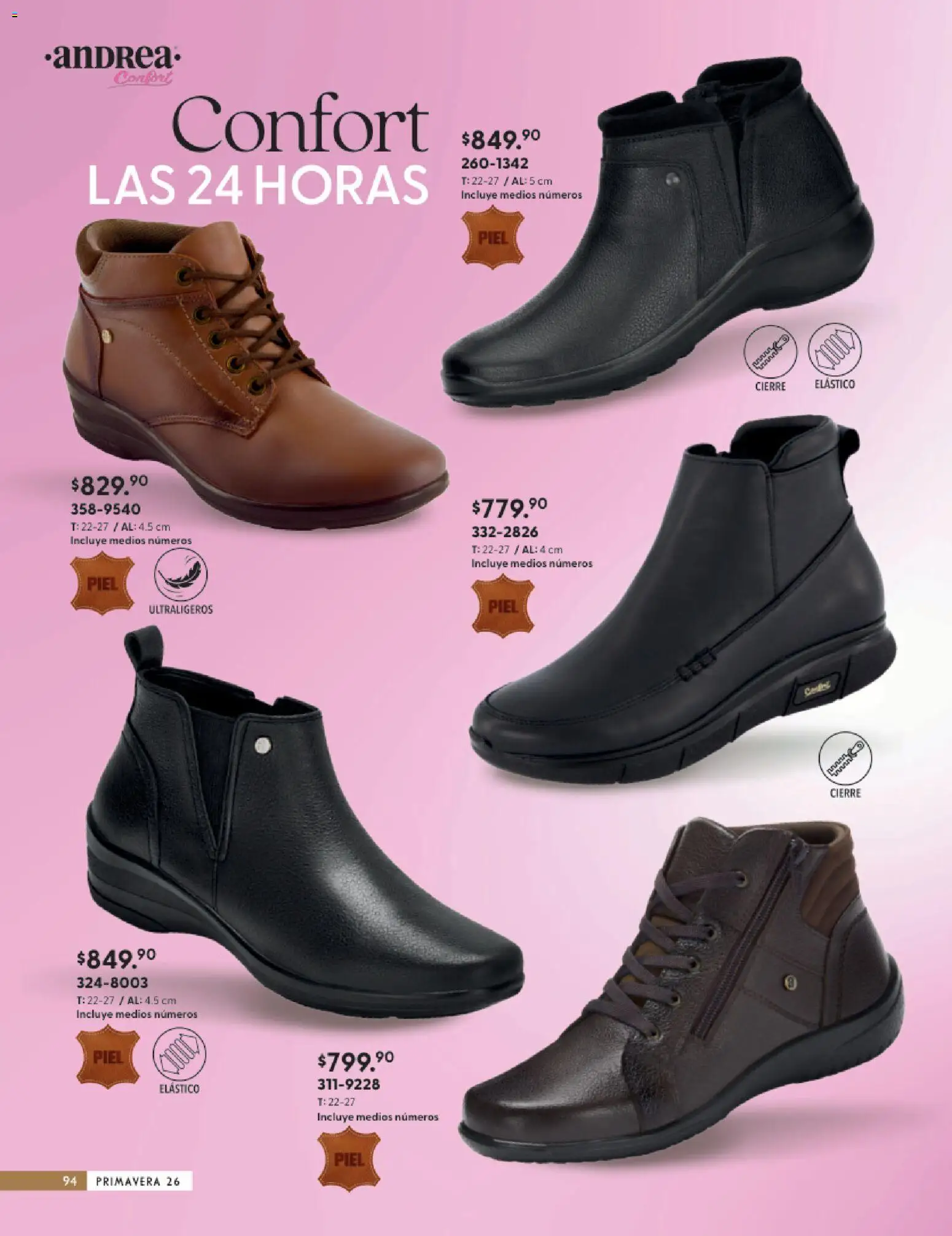 Nuevas ofertas de Andrea válidas en toda la República Mexicana desde el 25.01.2026. ¡Encuentra las mejores ofertas en Andrea catálogo Calzado Confort ! | Página: 94