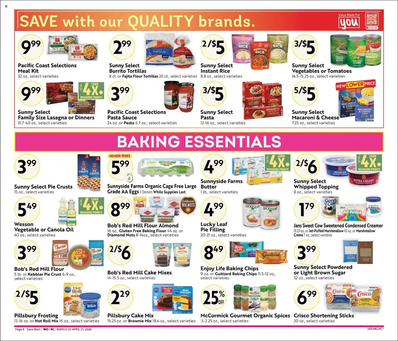 Save Mart Big Book of Savings - valid from 25.03.2026 | Page: 4 | Products: Eggs, Tomatoes, Nuts, Sauce