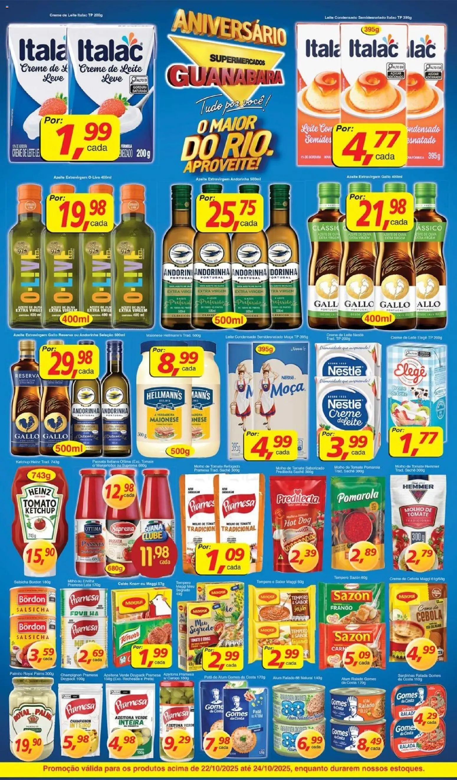 Supermercados Guanabara Folheto - válido de 22.10.2025 | Página: 3 | Produtos: Açúcar, Maionese, Sardinha, Atum