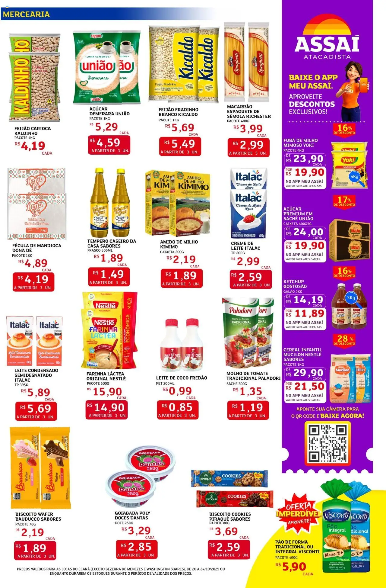 Assaí Atacadista Folheto - válido de 20.10.2025 | Página: 3 | Produtos: Coco, Fubá, Macarrão, Mucilon