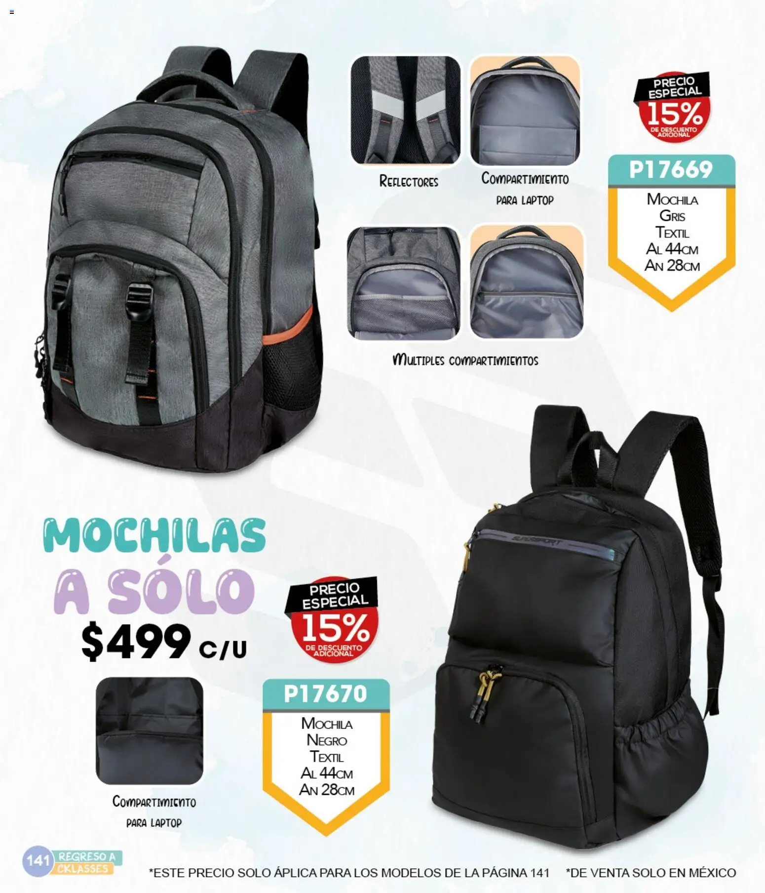 Nuevas ofertas de Cklass válidas en toda la República Mexicana desde el 05.12.2025. ¡Encuentra las mejores ofertas en Cklass catálogo Especial Regreso a Clases! | Página: 142 | Productos: Mochila