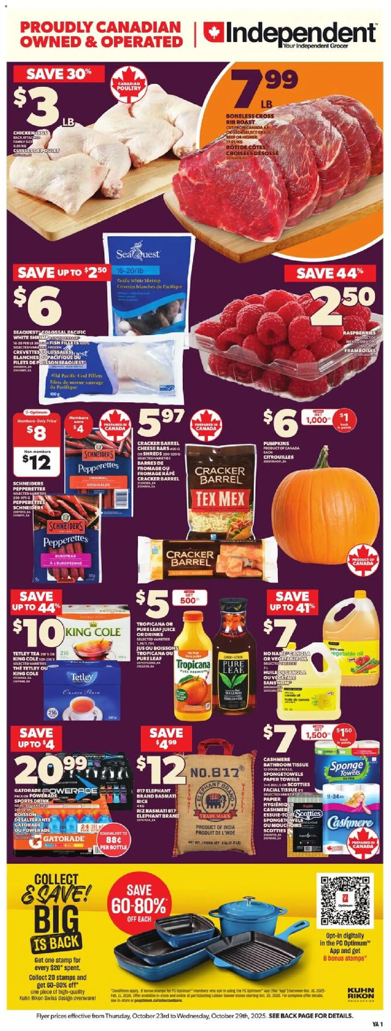 Independent Grocer flyer valid from 23.10.2025 | Page: 3 | Products: PC, Sponge, Cheese, Oil