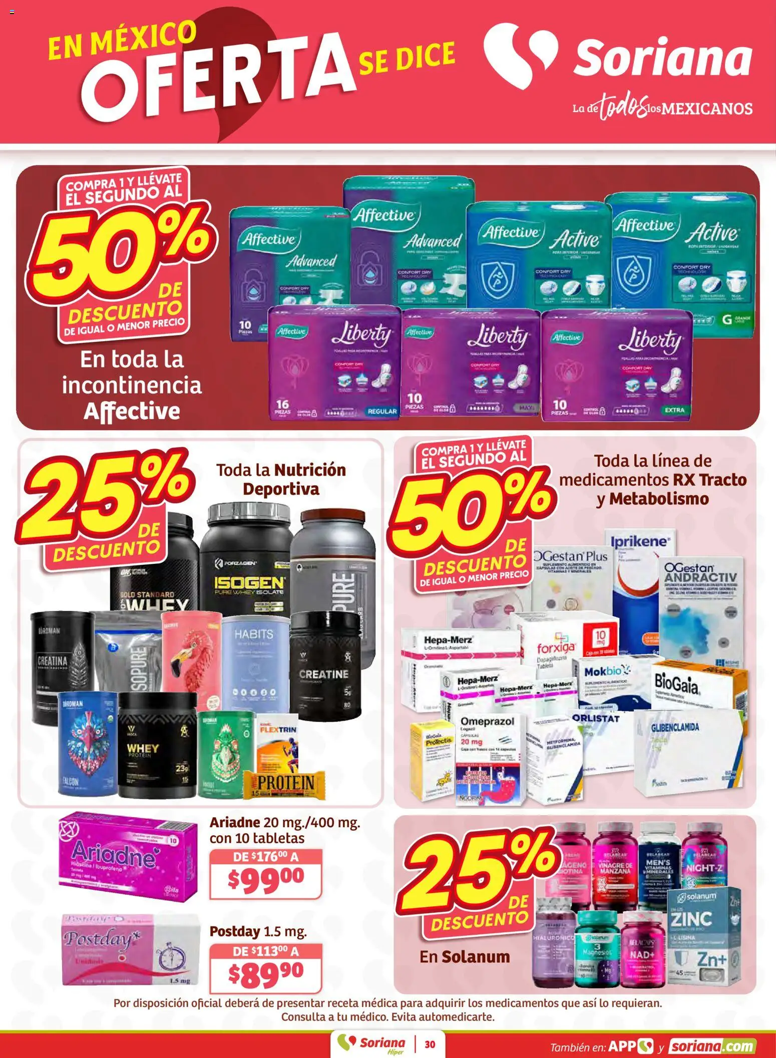 Nuevas ofertas de Soriana válidas en toda la República Mexicana desde el 15.01.2026. ¡Encuentra las mejores ofertas en Soriana - Preciazazaso Híper: Frontera BCN, Son! | Página: 30 | Productos: Vinagre, Manzana, Aceite, Vitaminas