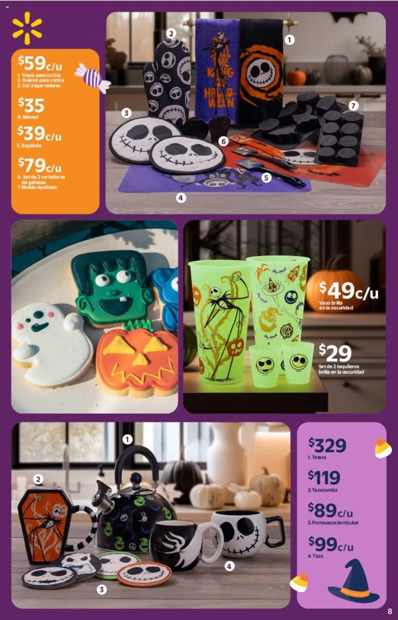 Nuevas ofertas de Walmart válidas en toda la República Mexicana desde el 14.10.2025. ¡Encuentra las mejores ofertas en Walmart - Folleto Halloween! | Página: 8 | Productos: Tetera, Galletas, Cocina, Guante