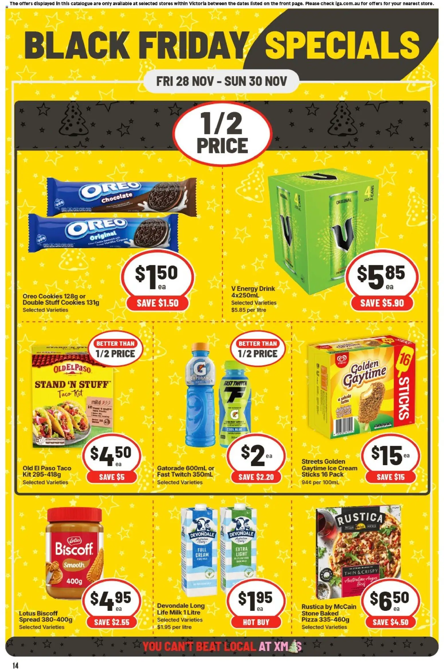IGA catalogue - valid from 28.11.2025 | Page: 2 | Products: Light, Energy drink, Pizza, Beef
