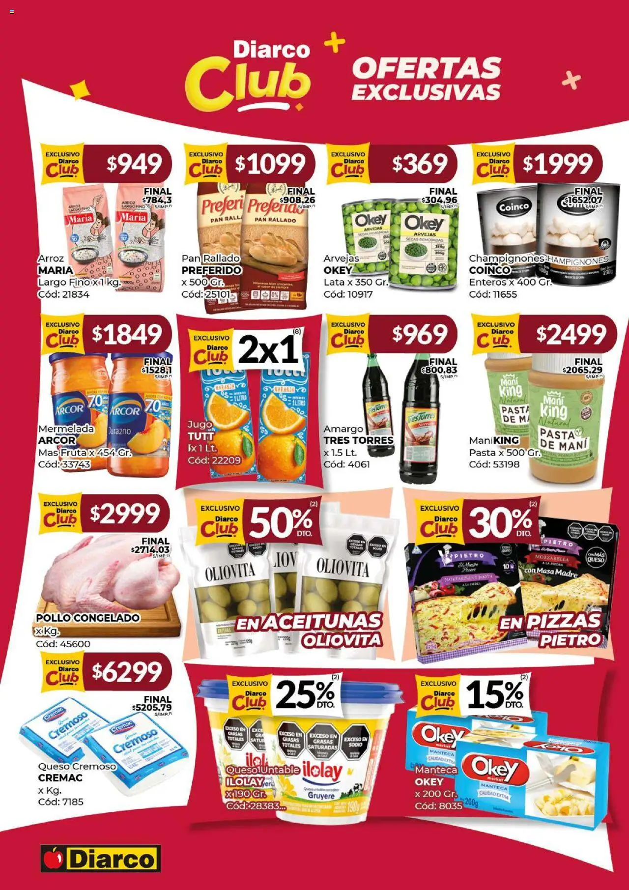Diarco ofertas │ válido desde el 08.09.2025 | Página: 9 | Productos: Queso, Jugo, Pasta, Pan rallado