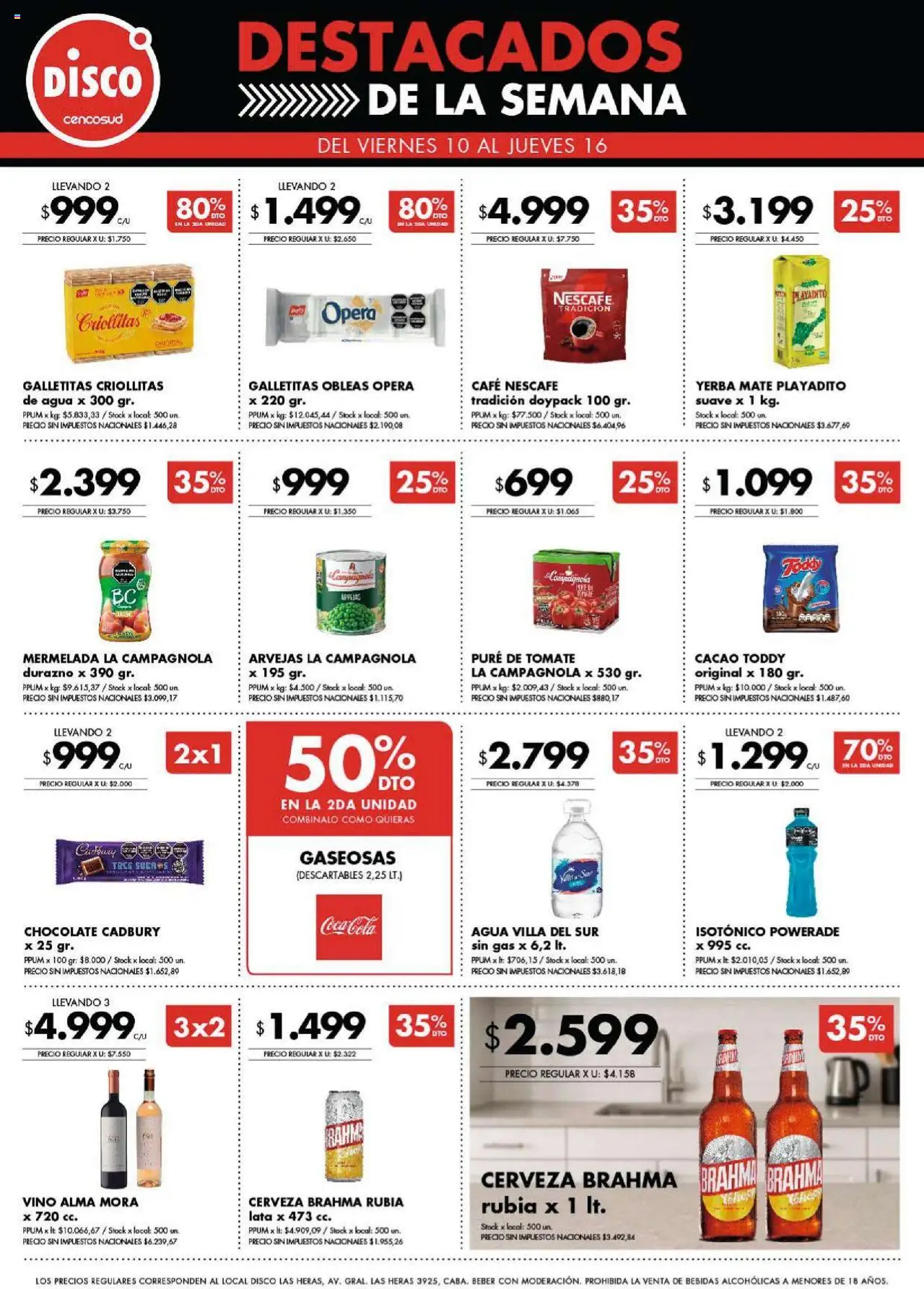 Disco ofertas │ válido desde el 10.10.2025 | Página: 1 | Productos: Disco, Mate, Galletitas, Agua