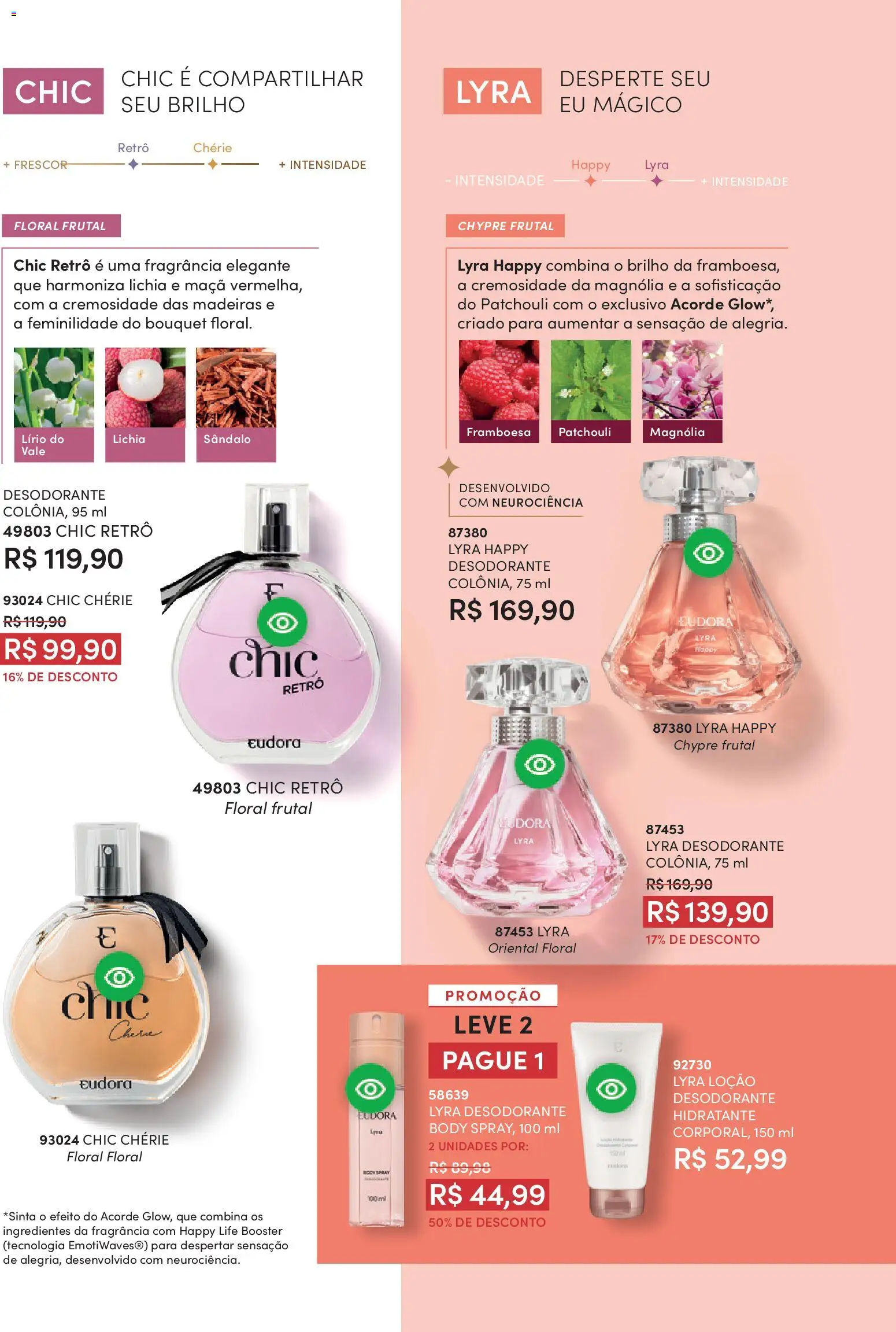 Eudora Folheto - válido de 19.02.2026 | Página: 106 | Produtos: Lichia, Fragrância, Madeiras, Desodorante