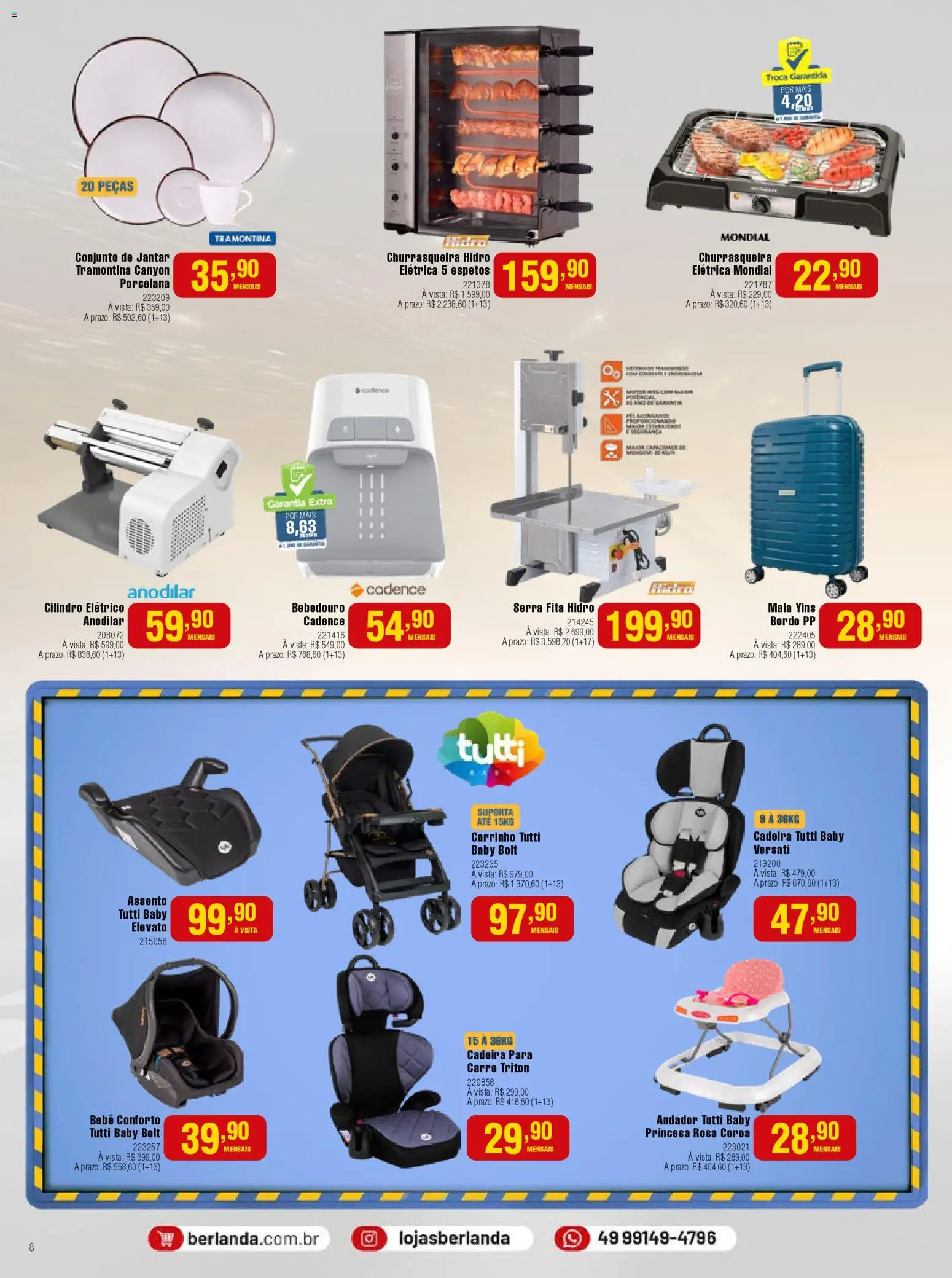 Berlanda Folheto - válido de 01.04.2026 | Página: 8 | Produtos: Andador, Carrinho, Fita, Churrasqueira