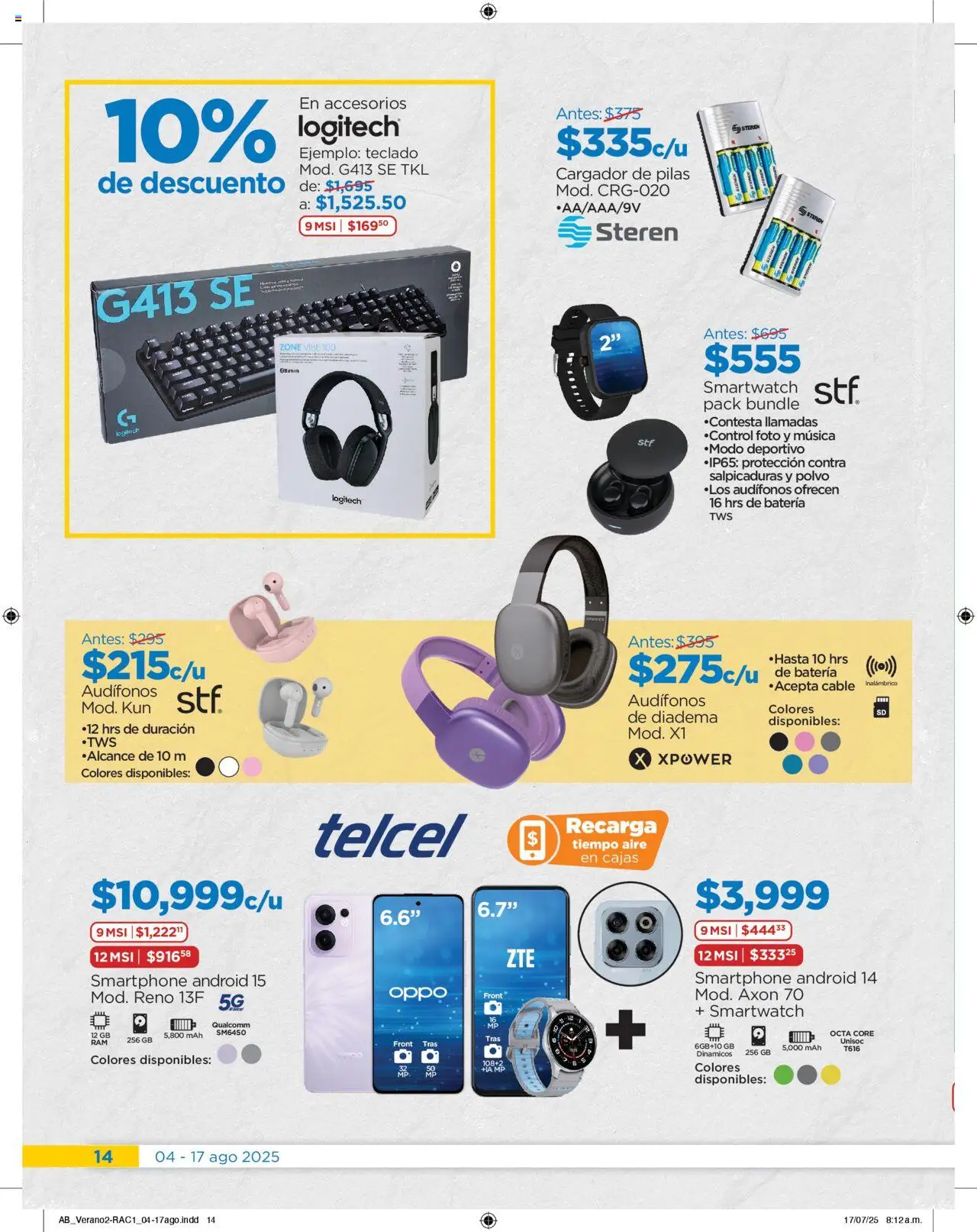 Nuevas ofertas de Chedraui válidas en toda la República Mexicana desde el 04.08.2025. ¡Encuentra las mejores ofertas en Chedraui folleto! | Página: 14 | Productos: Cable, Batería, Smartphone, Pilas