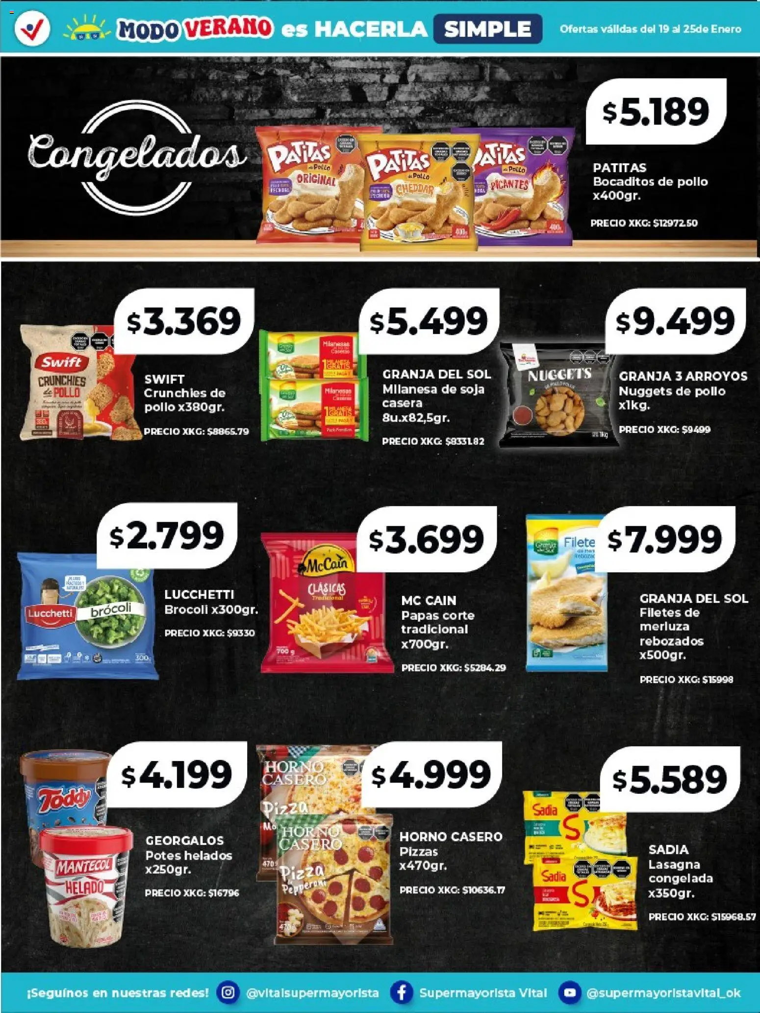 Vital - Especial de frescos │ válido desde el 19.01.2026 | Página: 6 | Productos: Helado, Milanesa, Brocoli, Pizza