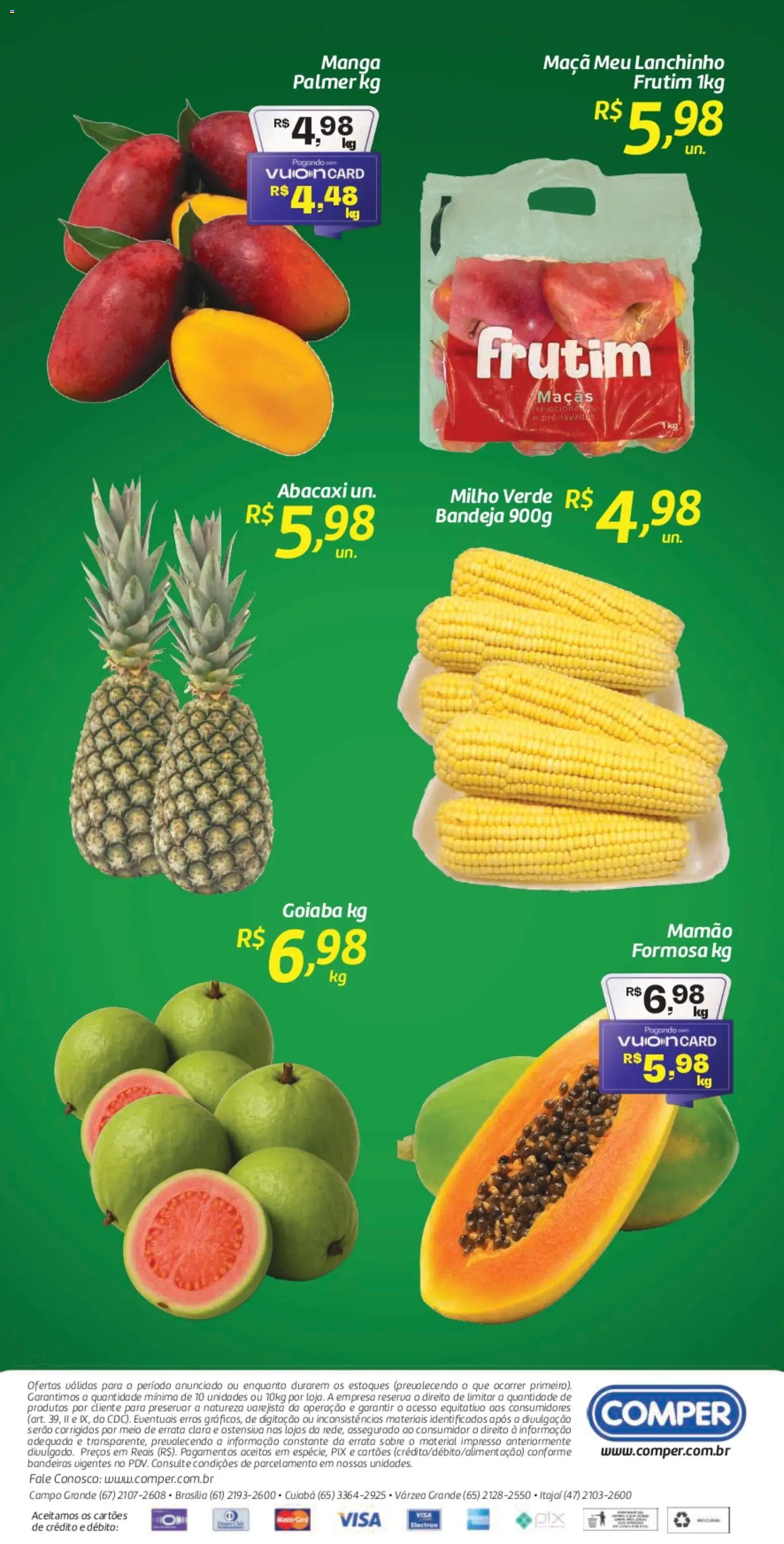 Comper Folheto - válido de 15.04.2026 | Página: 2 | Produtos: Milho verde, Maçãs, Abacaxi, Mamão
