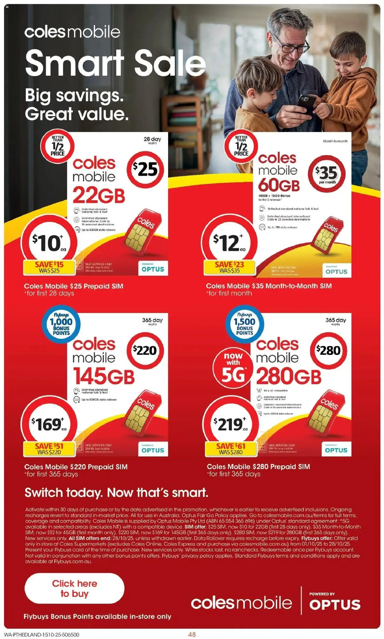 Coles catalogue - valid from 15.10.2025 | Page: 48 | Products: Date, Nano, Mobile
