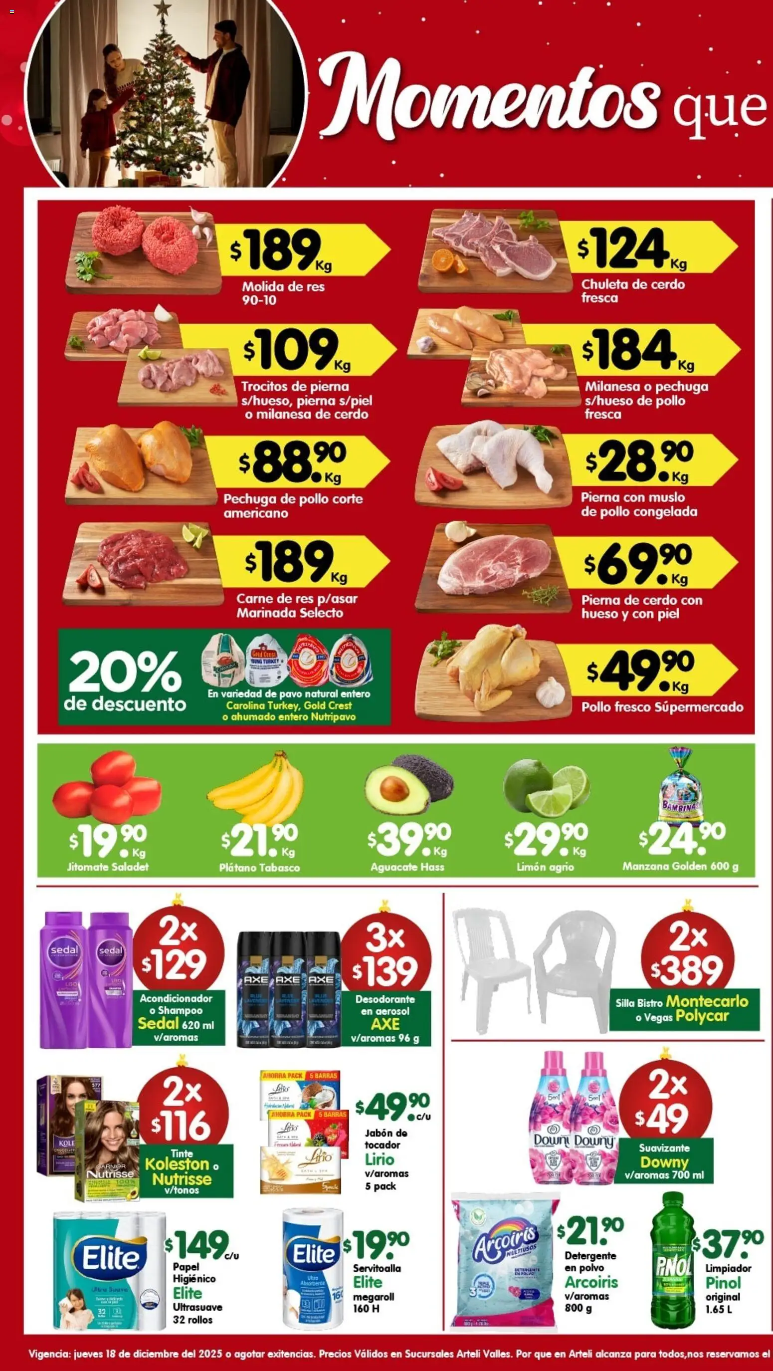 Nuevas ofertas de Arteli válidas en toda la República Mexicana desde el 18.12.2025. ¡Encuentra las mejores ofertas en Arteli folleto Valles! | Página: 1 | Productos: Aguacate, Limpiador, Acondicionador, Jabón