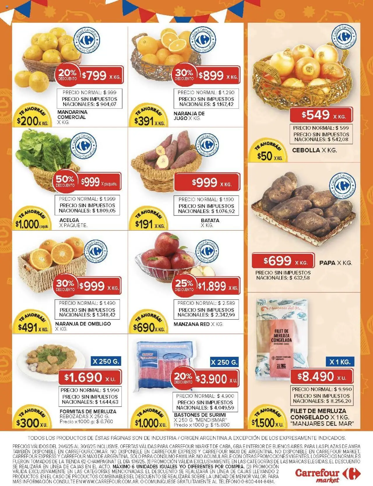 Carrefour ofertas │ válido desde el 24.06.2025 | Página: 34 | Productos: Caso, Sobre, Papa, Pescado