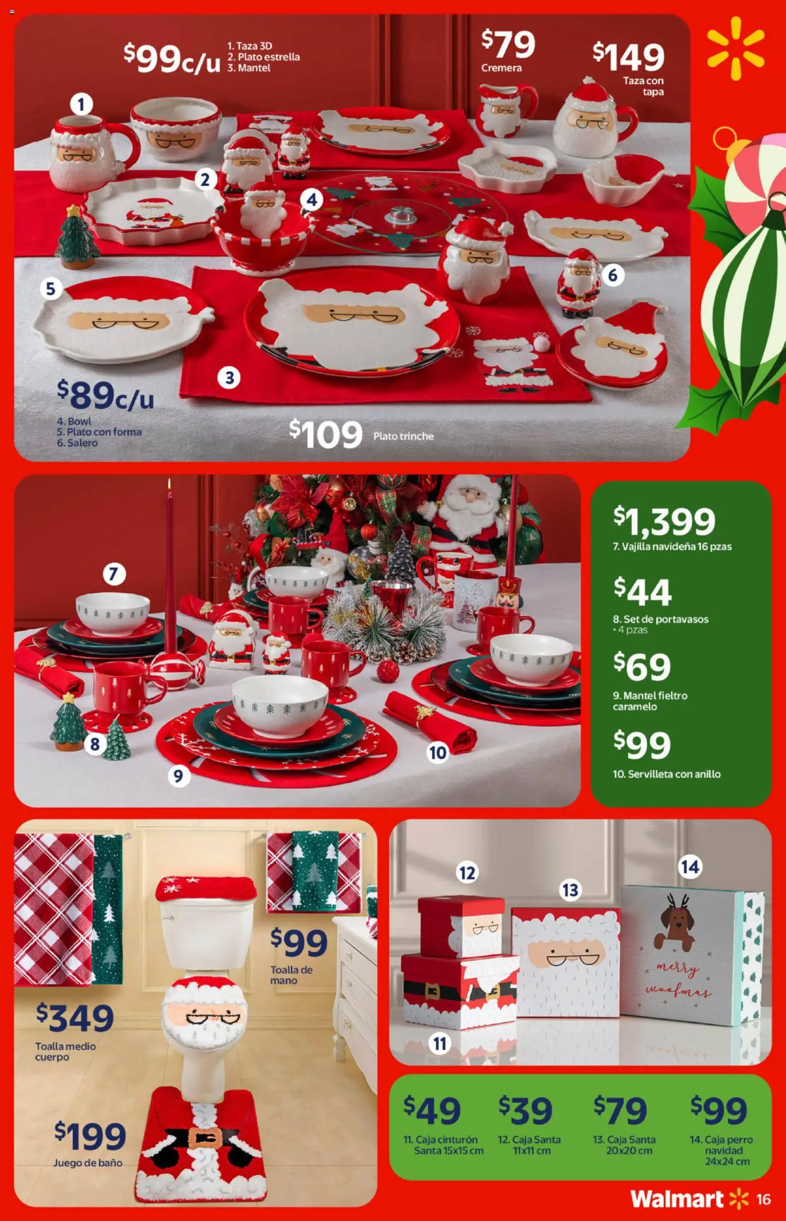 Nuevas ofertas de Walmart válidas en toda la República Mexicana desde el 21.10.2025. ¡Encuentra las mejores ofertas en Walmart catálogo Navidad! | Página: 16 | Productos: Mantel, Cinturón, Juego, Baño