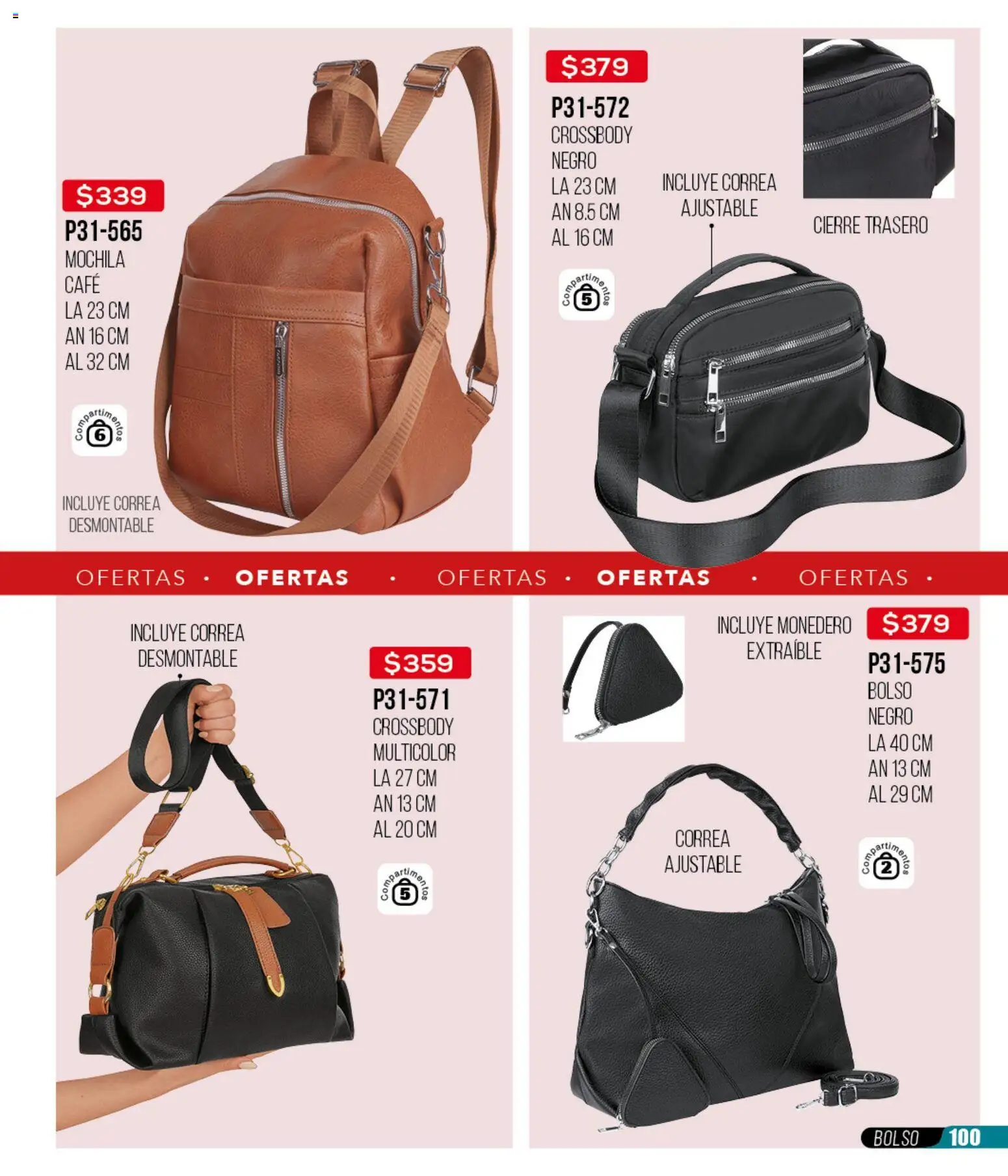 Nuevas ofertas de Cklass válidas en toda la República Mexicana desde el 12.01.2026. ¡Encuentra las mejores ofertas en Cklass catálogo Mega Ofertas Calzado! | Página: 410 | Productos: Monedero, Bolso, Mochila, Café