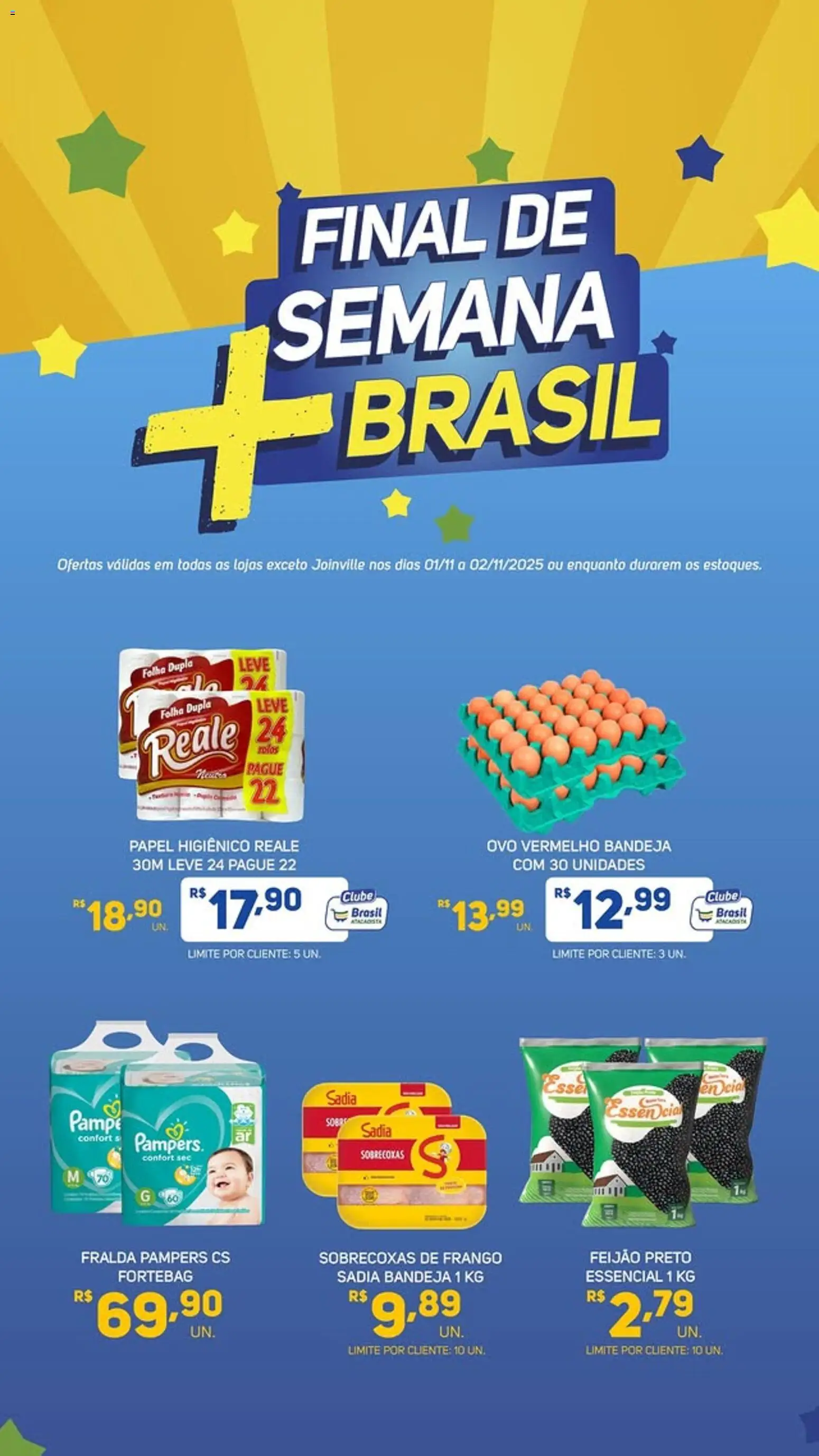 Brasil Atacadista Folheto - válido de 01.11.2025 | Página: 2 | Produtos: Fralda pampers, Pampers, Feijão, Bandeja
