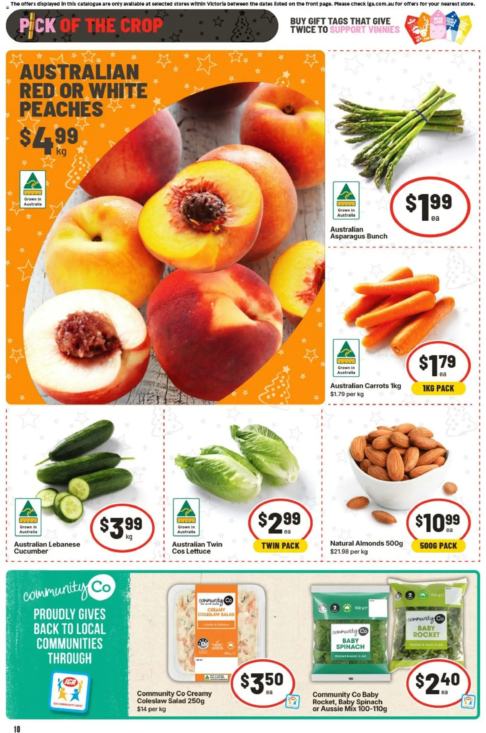 IGA catalogue - valid from 10.12.2025 | Page: 14 | Products: Almonds, Lettuce, Carrots, Rocket