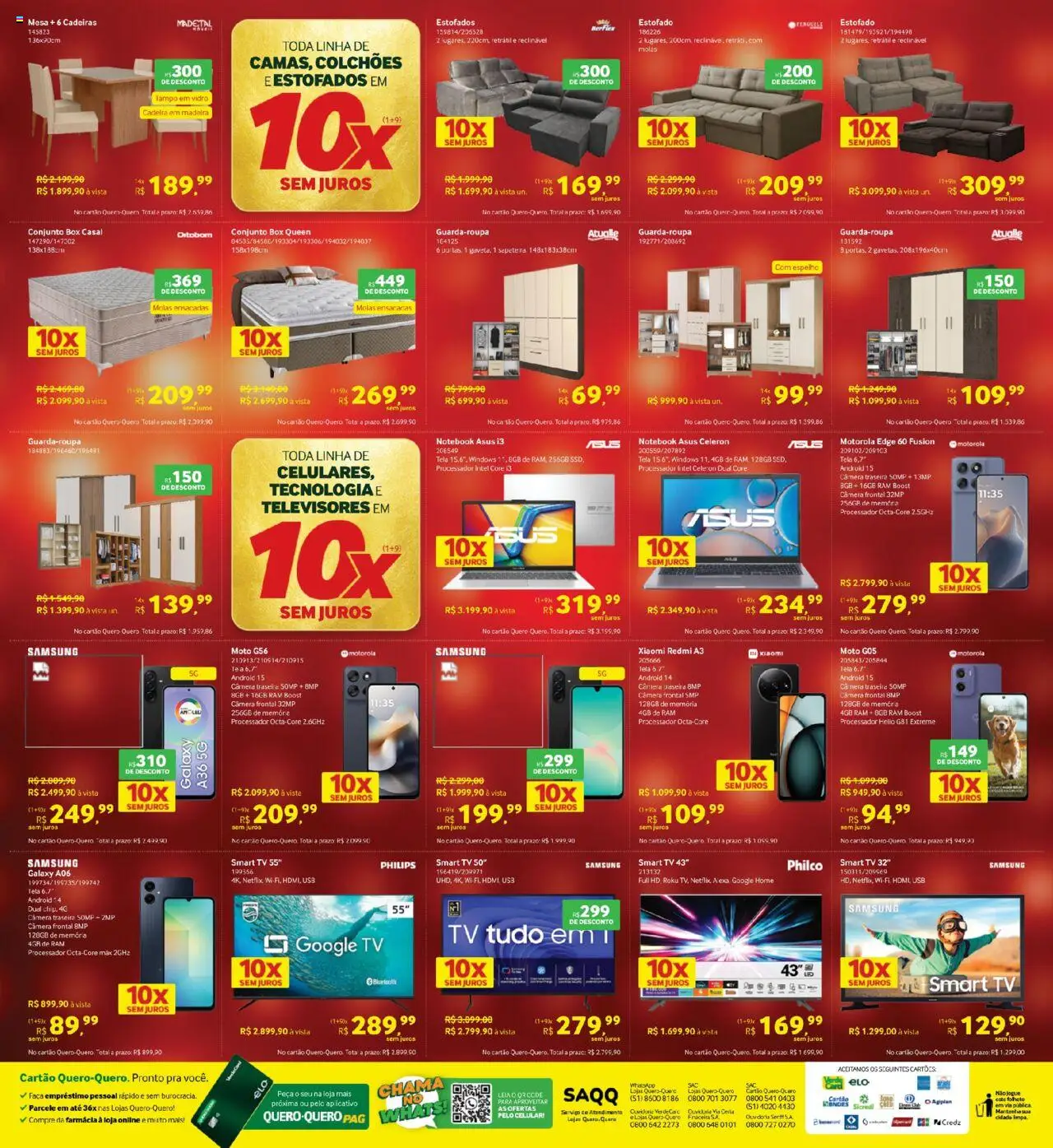 Lojas Quero-Quero Folheto - válido de 04.08.2025 | Página: 4 | Produtos: Celular, Cadeira, Tela, USB