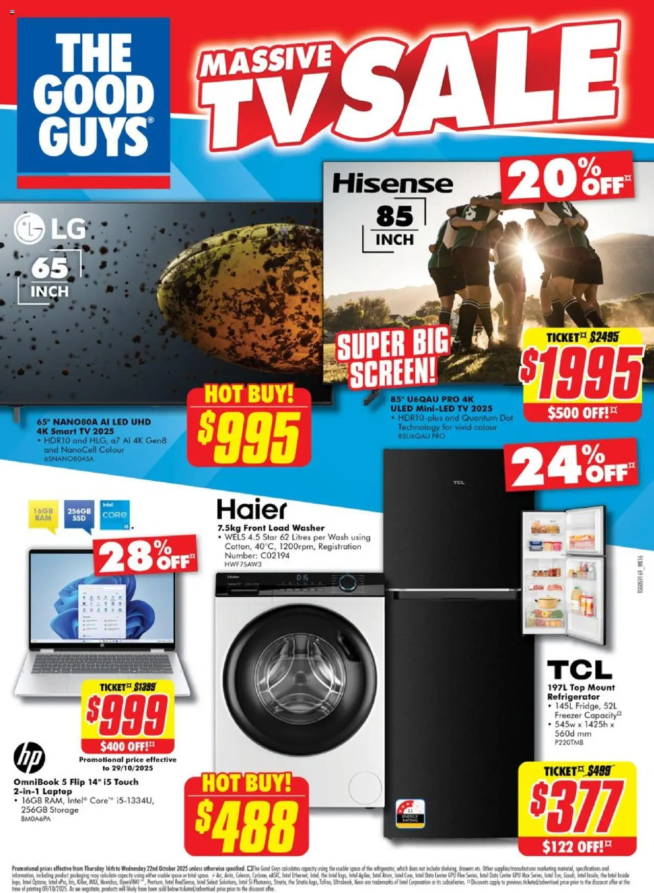 The Good Guys catalogue - valid from 15.10.2025 | Page: 18 | Products: Freezer, Refrigerator, Washer, Smart tv