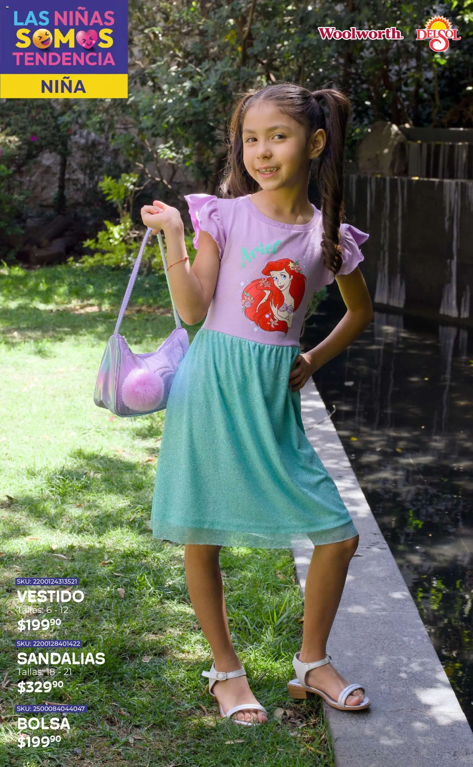 Nuevas ofertas de Del Sol y Woolworth válidas en toda la República Mexicana desde el 16.04.2026. ¡Encuentra las mejores ofertas en Del Sol y Woolworth katalog Moda Niños 2026! | Página: 4 | Productos: Bolsa, Vestido, Sandalias