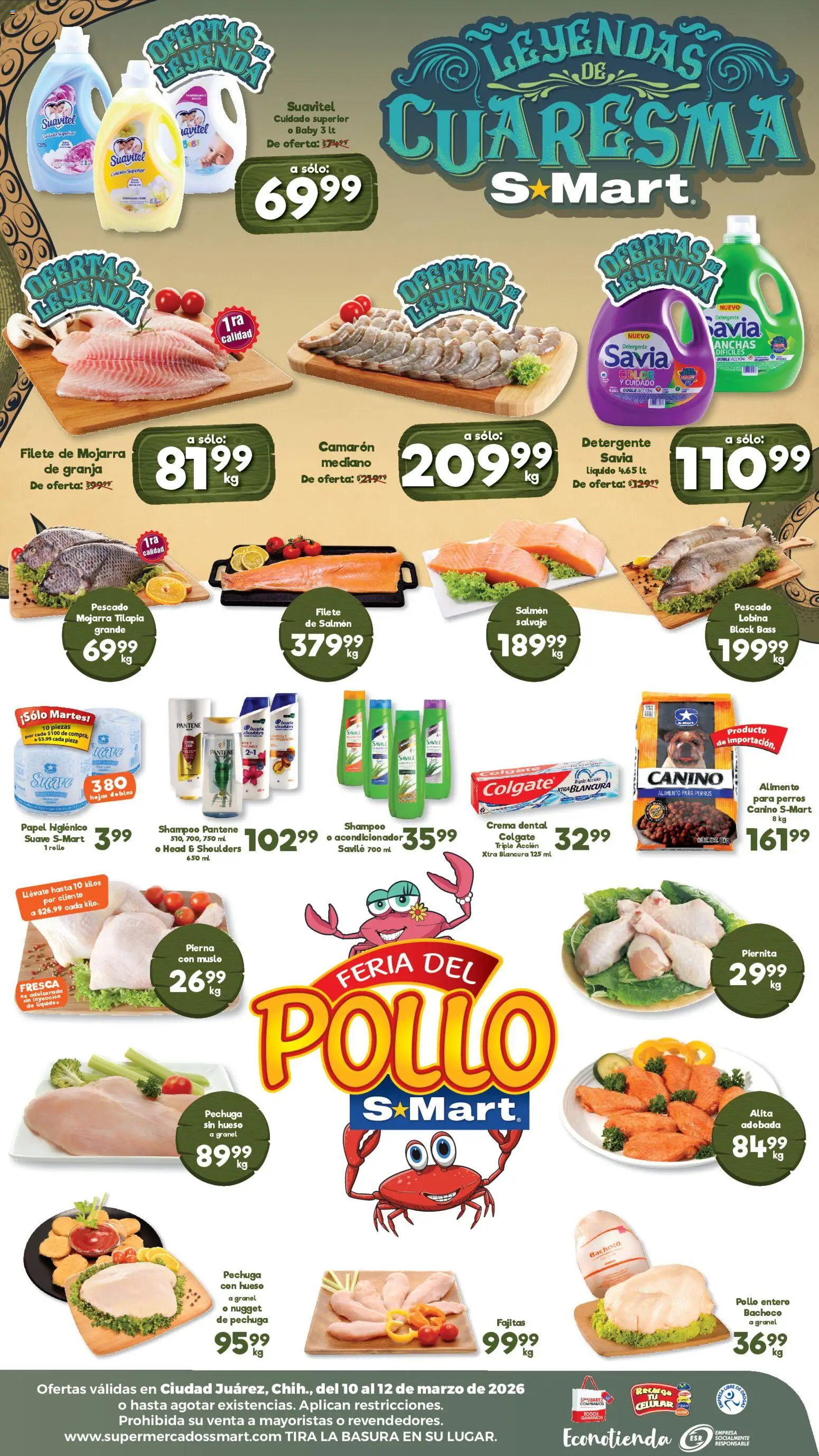 Nuevas ofertas de S-Mart válidas en toda la República Mexicana desde el 10.03.2026. ¡Encuentra las mejores ofertas en S-Mart folleto Ofertas de feria Juárez! | Página: 2