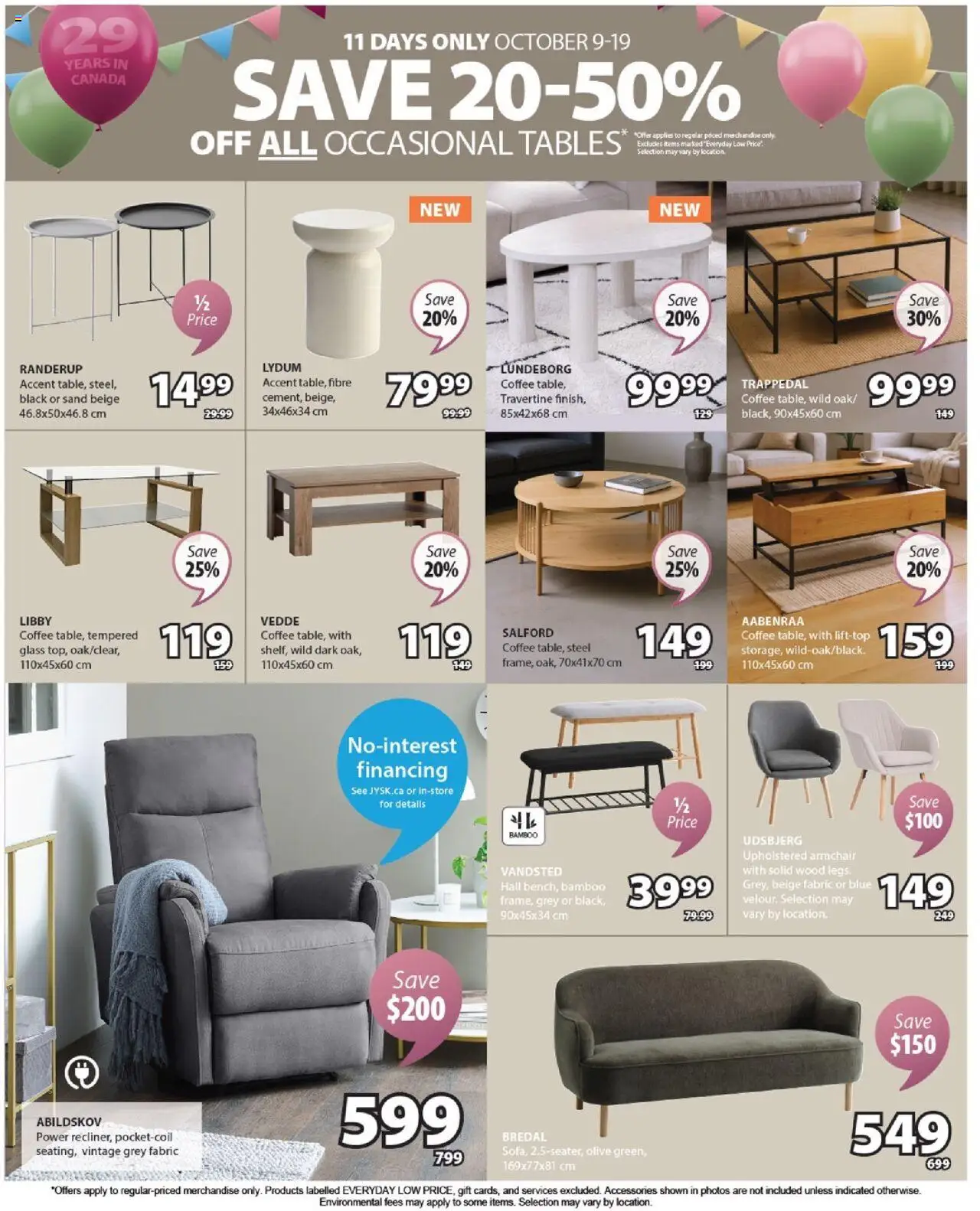 JYSK flyer valid from 09.10.2025 | Page: 3 | Products: Armchair, Coffee