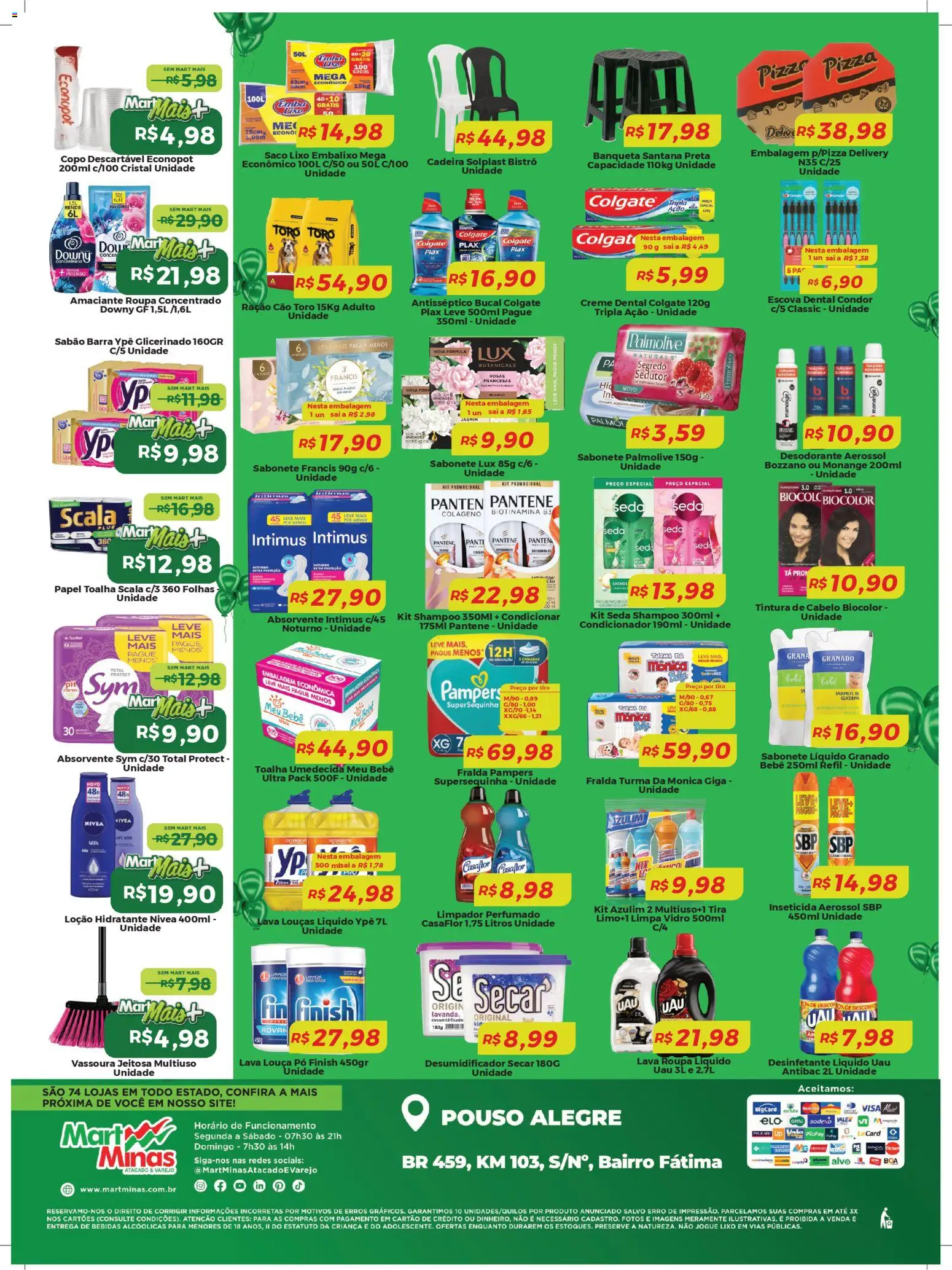 Mart Minas Folheto - válido de 19.03.2026 | Página: 4 | Produtos: Pampers, Creme dental, Absorvente, Inseticida