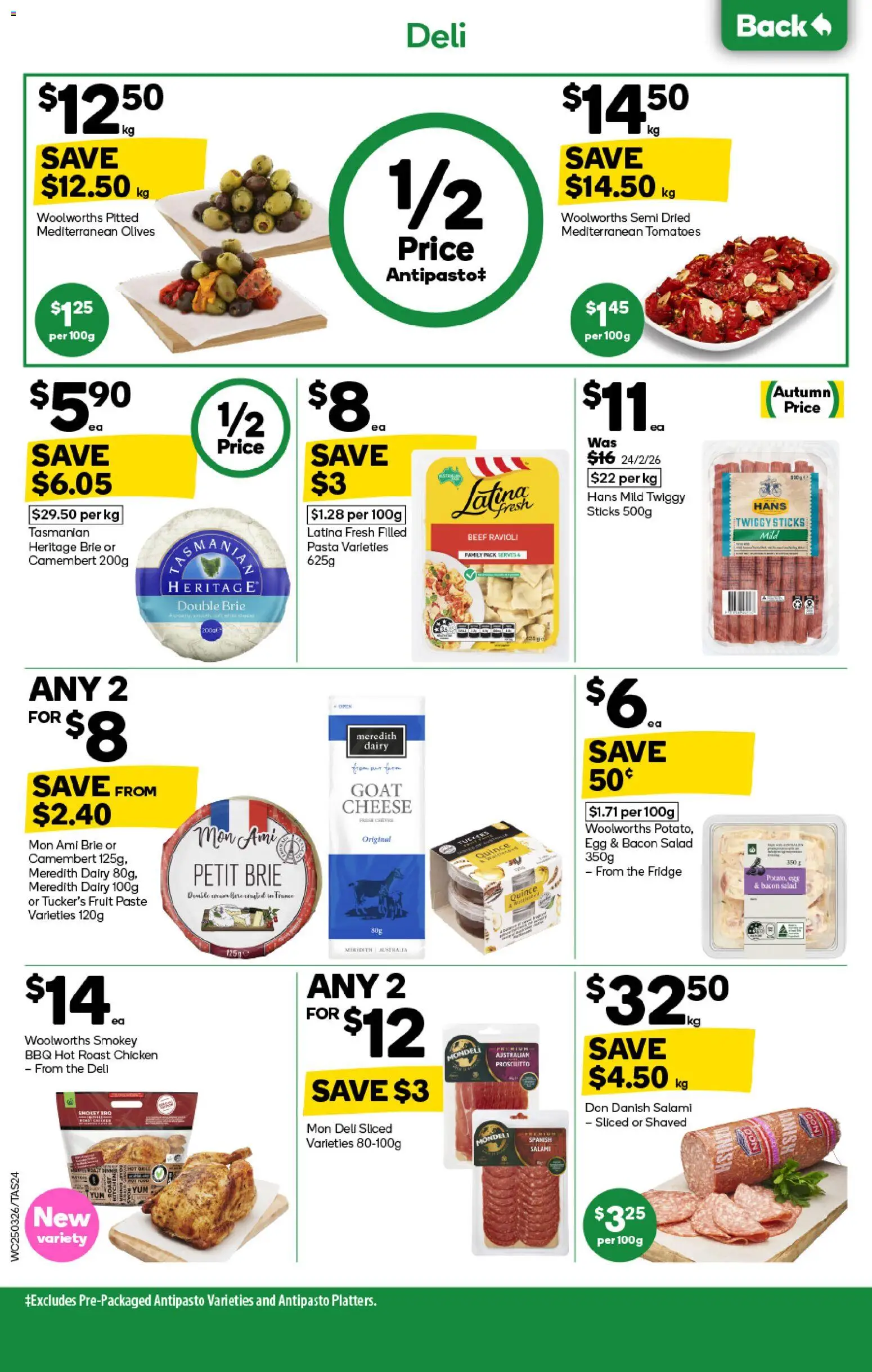 Woolworths catalogue - valid from 25.03.2026 | Page: 24 | Products: Chicken, Beef, Pasta, Olives