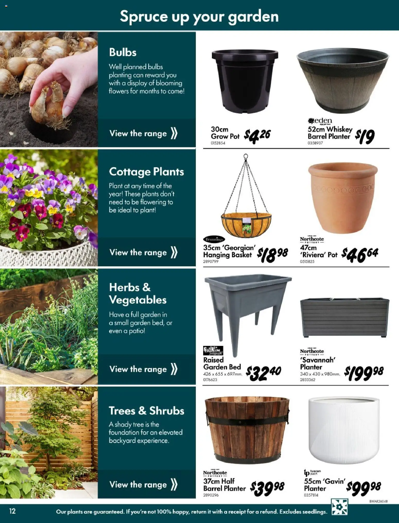 Bunnings Warehouse catalogue - valid from 11.03.2026 | Page: 12 | Products: Basket, Pot, Plant, Whiskey