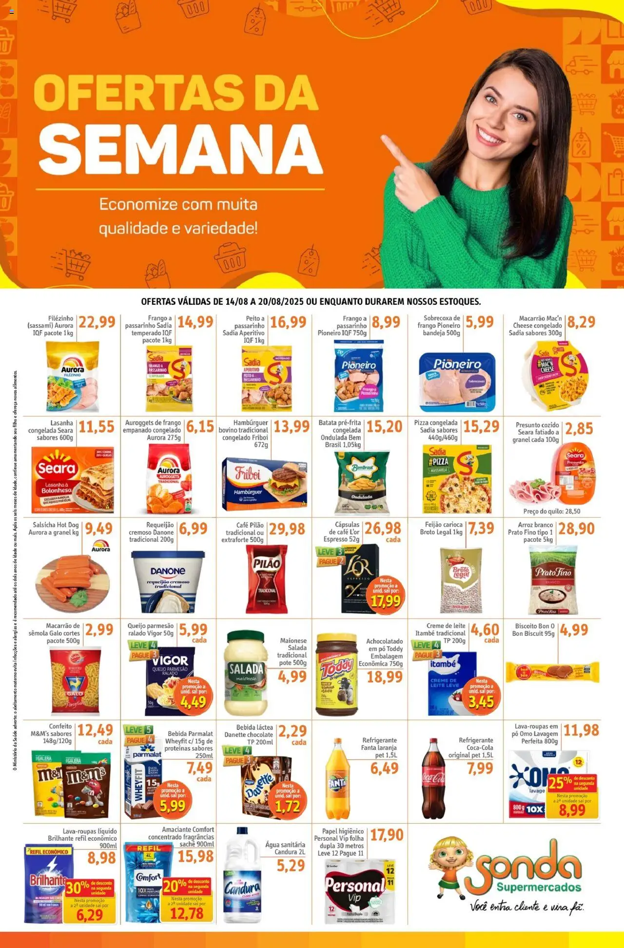 Sonda Folheto - válido de 14.08.2025 | Página: 1 | Produtos: Fanta, Bebida, Refrigerante, Creme de leite