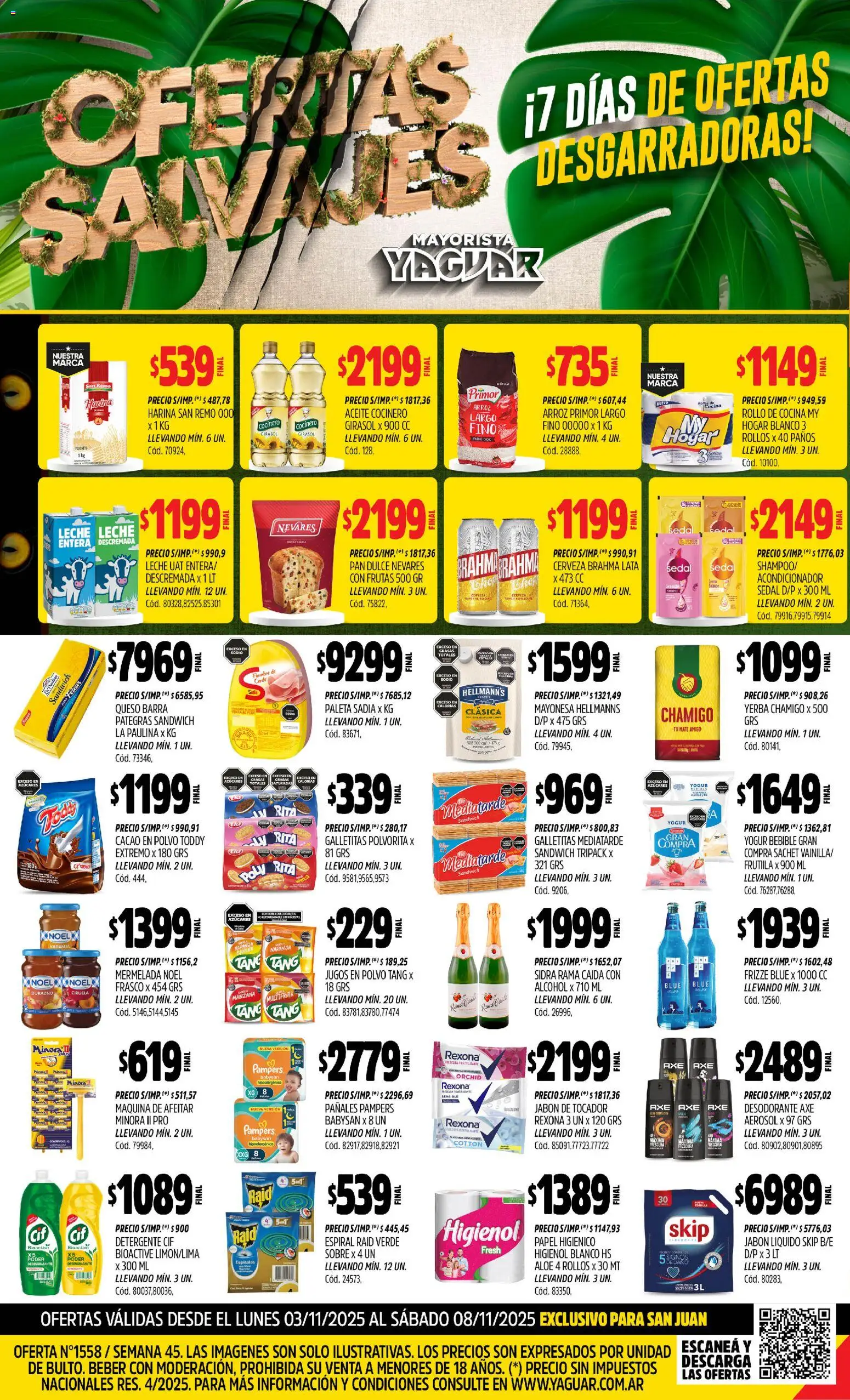 Yaguar - San Juan │ válido desde el 03.11.2025 | Página: 1 | Productos: Cocina, Maquina de afeitar, Galletitas, Detergente