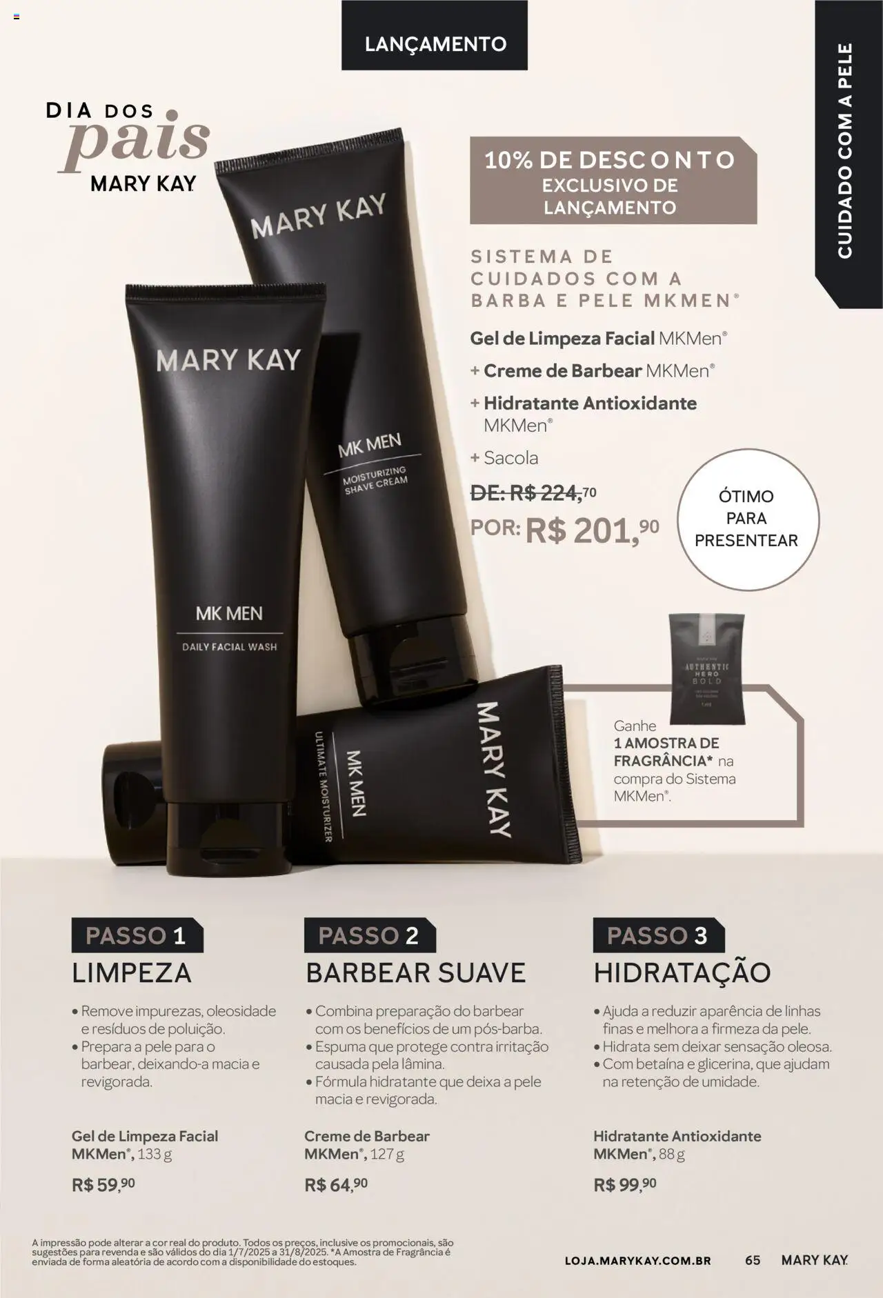 Mary Kay Folheto - válido de 01.07.2025 | Página: 65 | Produtos: Fragrância, Gel de limpeza, Creme, Creme de barbear
