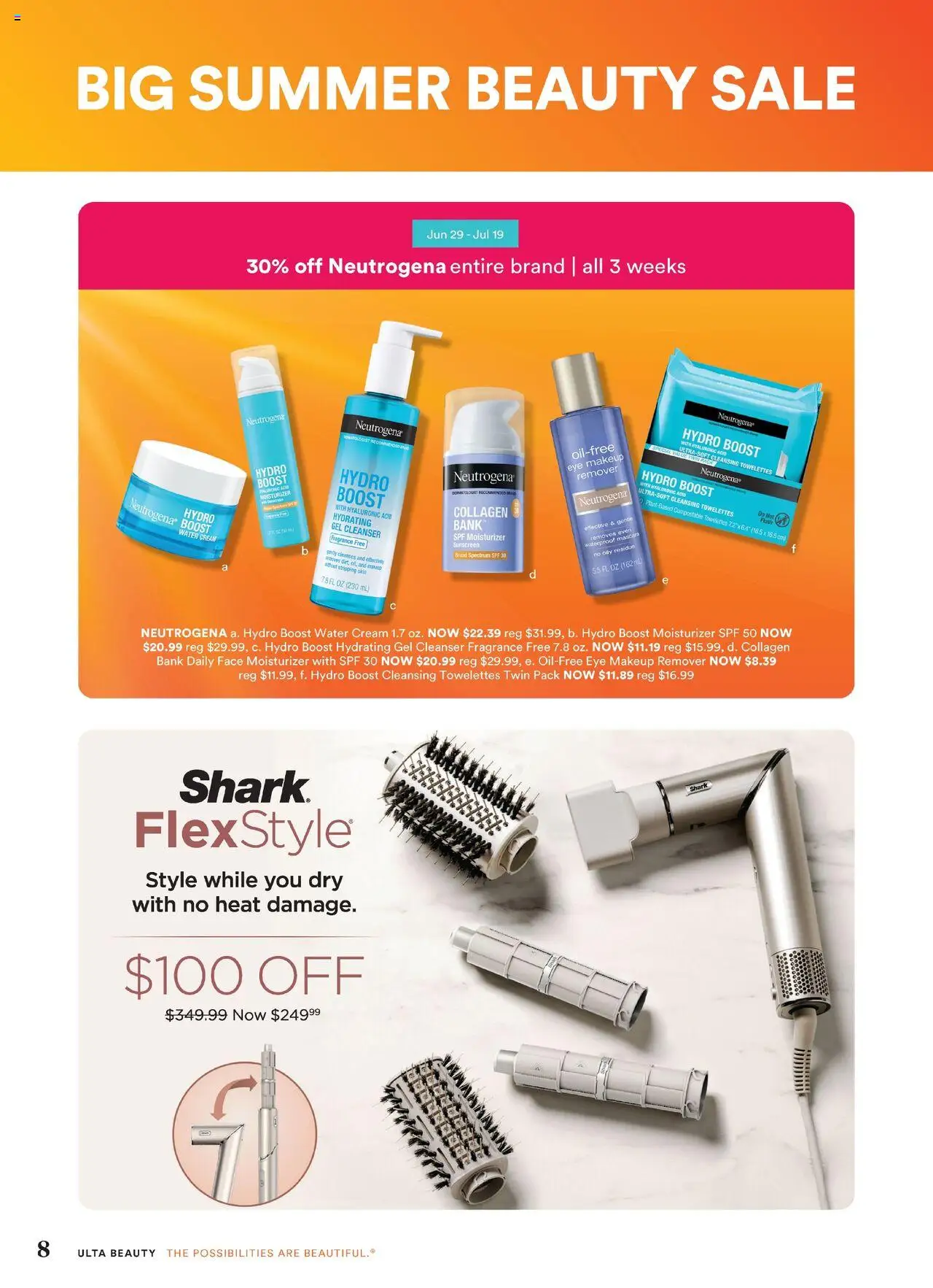 Ulta Beauty Weekly Ad - valid from 29.06.2025 | Page: 8 | Products: Fragrance, Makeup Remover, Sunscreen, Water