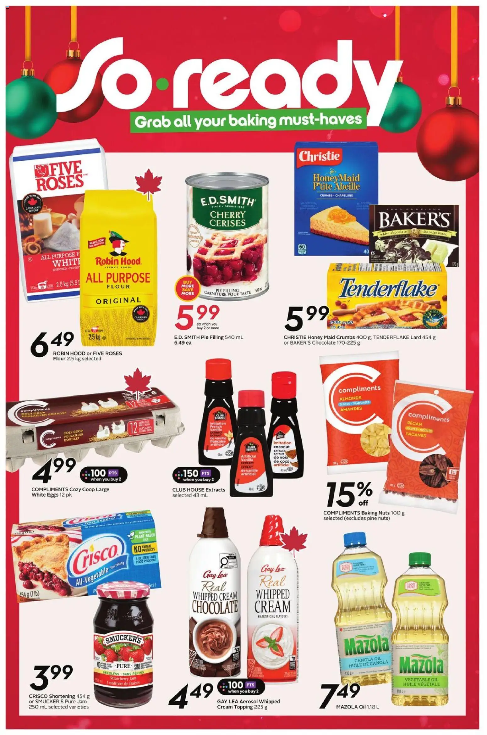 Sobeys flyer valid from 20.11.2025 | Page: 16 | Products: Nuts, Cream, Eggs, Oil