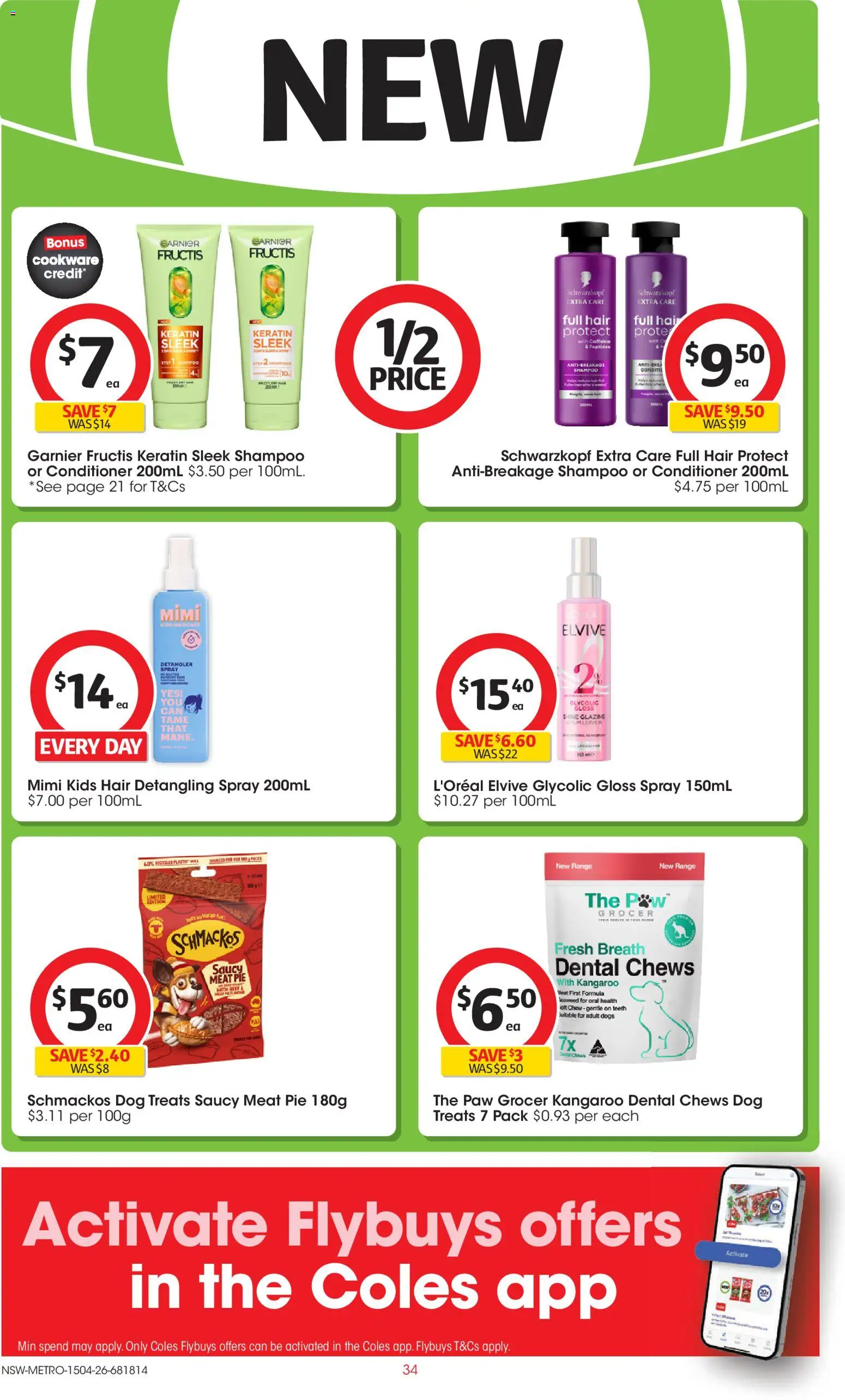 Coles catalogue - valid from 15.04.2026 | Page: 34 | Products: Shampoo, Beef, Meat, Cookware